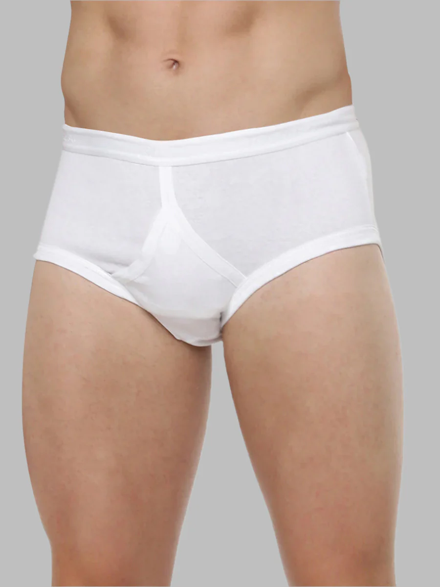 100% Combed Cotton White Outer Elastic Arrow Y Brief (Pack of 2)