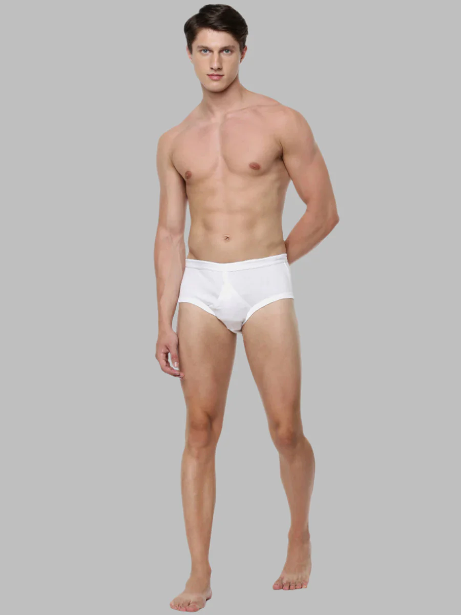 100% Combed Cotton White Outer Elastic Arrow Y Brief (Pack of 2) - Image 2