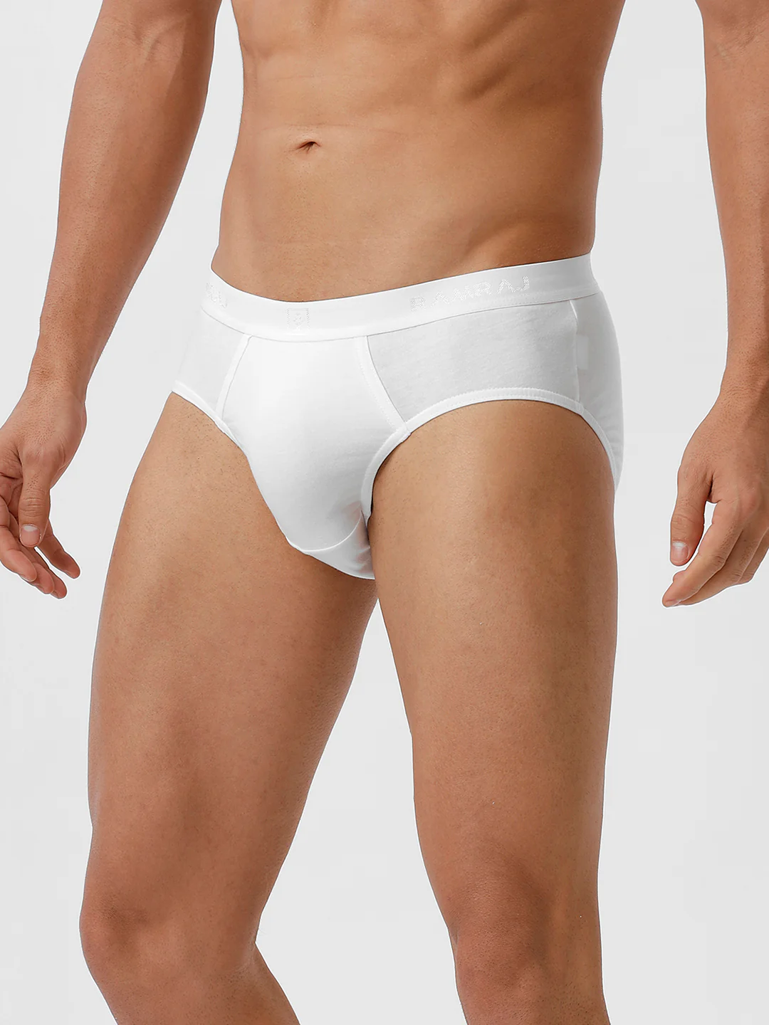 100% Combed Cotton White Outer Elastic Brief Suriya Plus Size (Pack of 2) - Image 3
