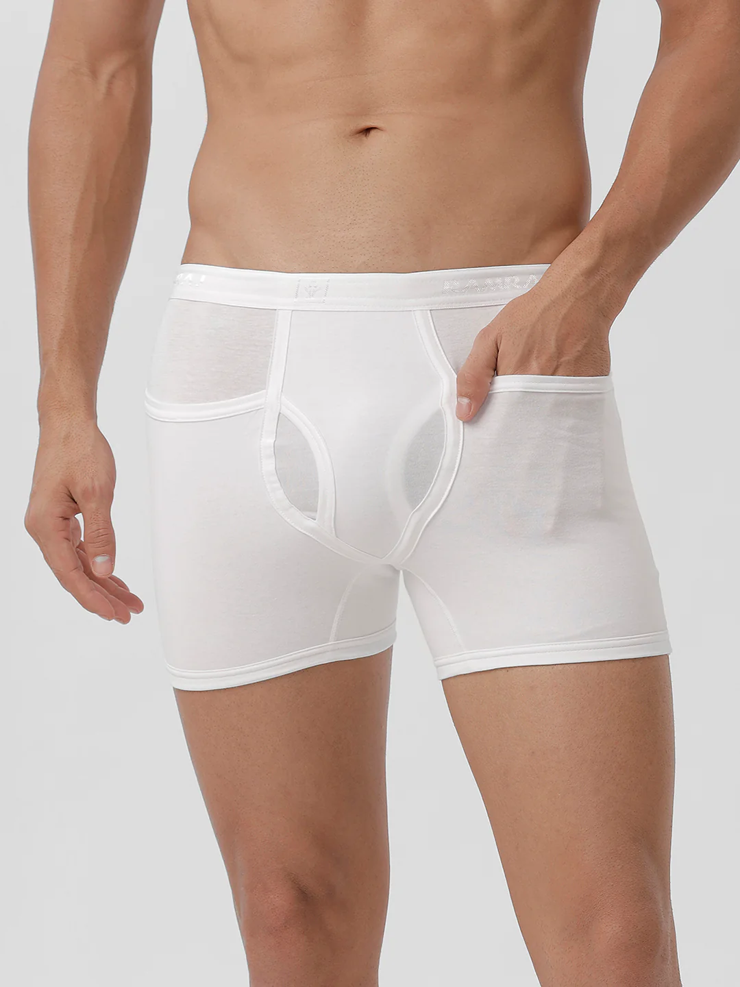 100% Combed Cotton White Pocket Trunk Plus Size Target (Pack of 2) - Image 2