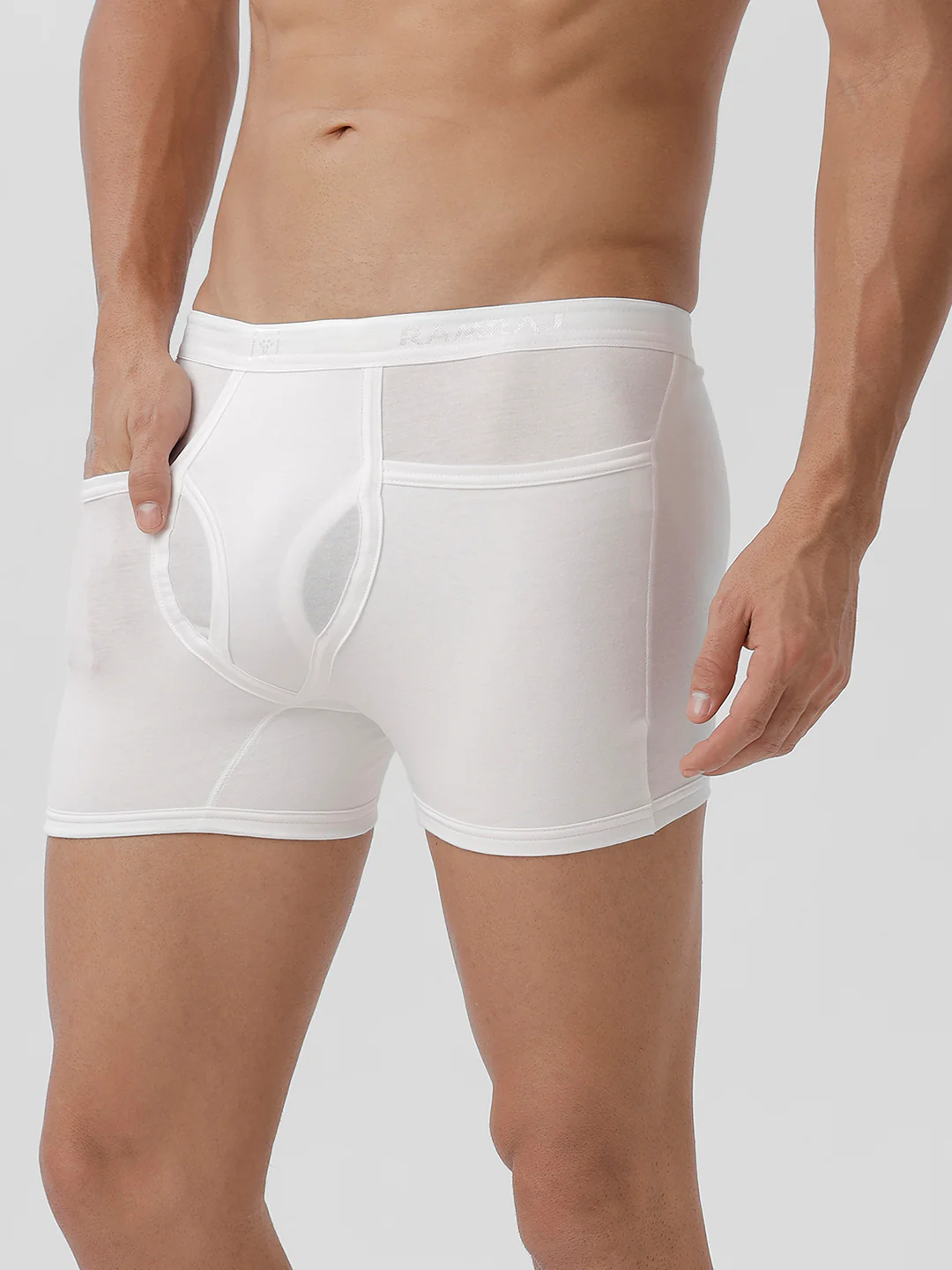 100% Combed Cotton White Pocket Trunk Plus Size Target (Pack of 2) - Image 4