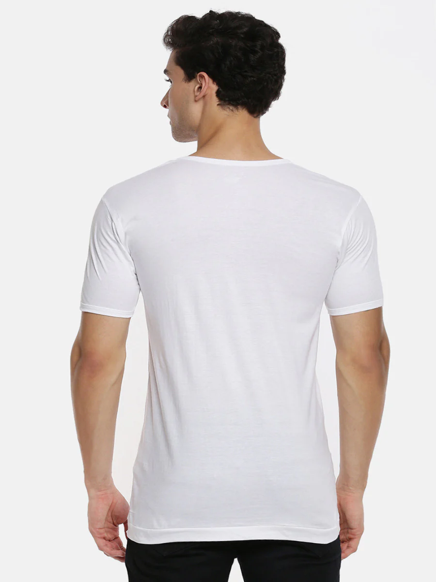 100% Combed Cotton White Pocket Vest RNS Sukra (Pack of 2) - Image 3