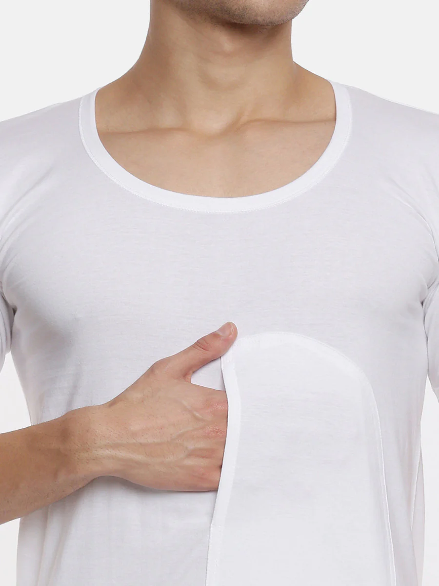 100% Combed Cotton White Pocket Vest RNS Sukra (Pack of 2) - Image 5