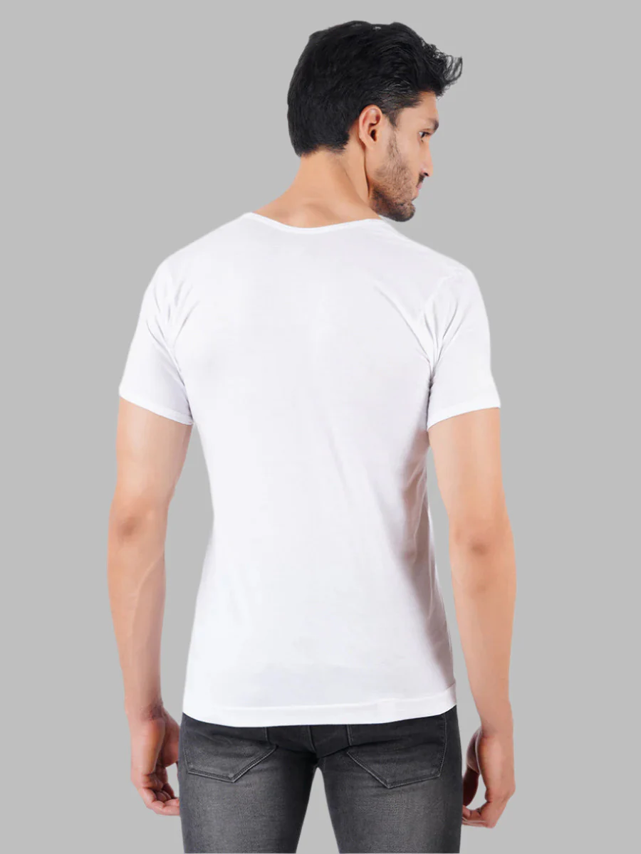 100% Combed Cotton White Sleeve Vest RNS Plus Size Acoste - Image 2