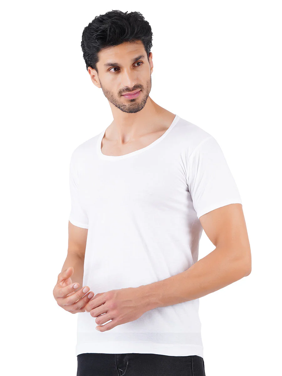 100% Combed Cotton White Sleeve Vest RNS Plus Size Acoste - Image 3