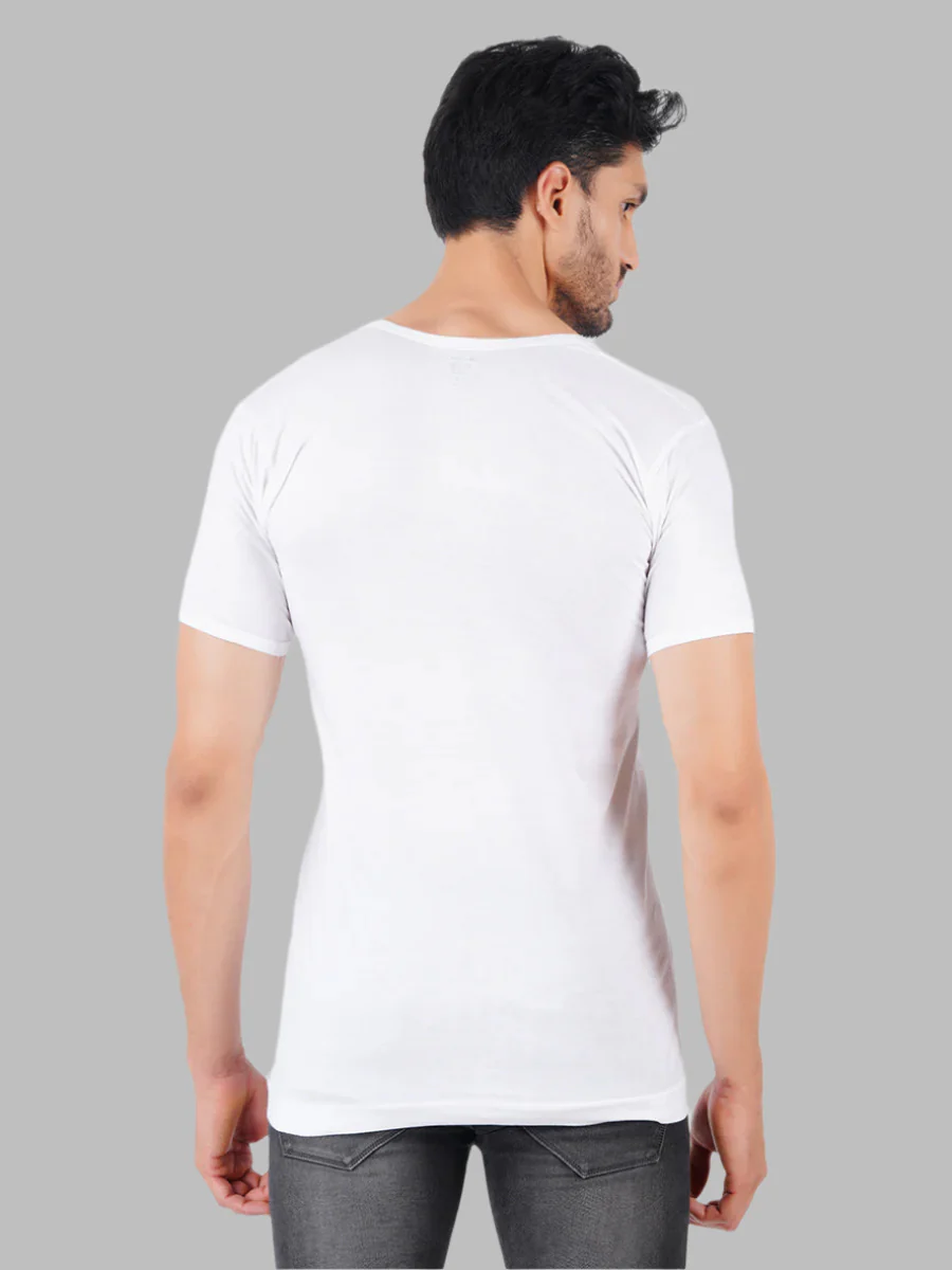 100 % Combed Cotton White Sleeves Vest RNS Rise Up (Pack of 2) - Image 2