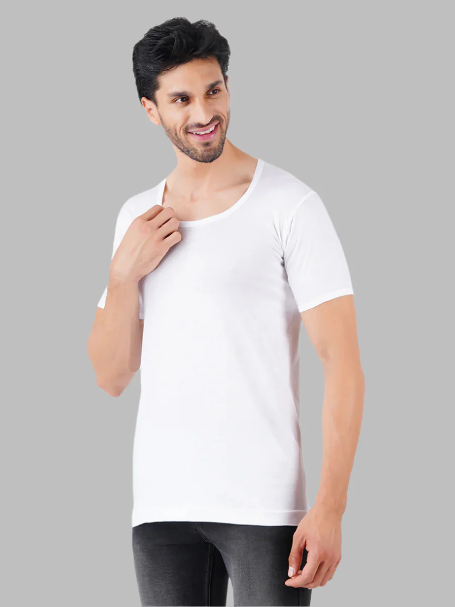 100 % Combed Cotton White Sleeves Vest RNS Rise Up (Pack of 2) - Image 3