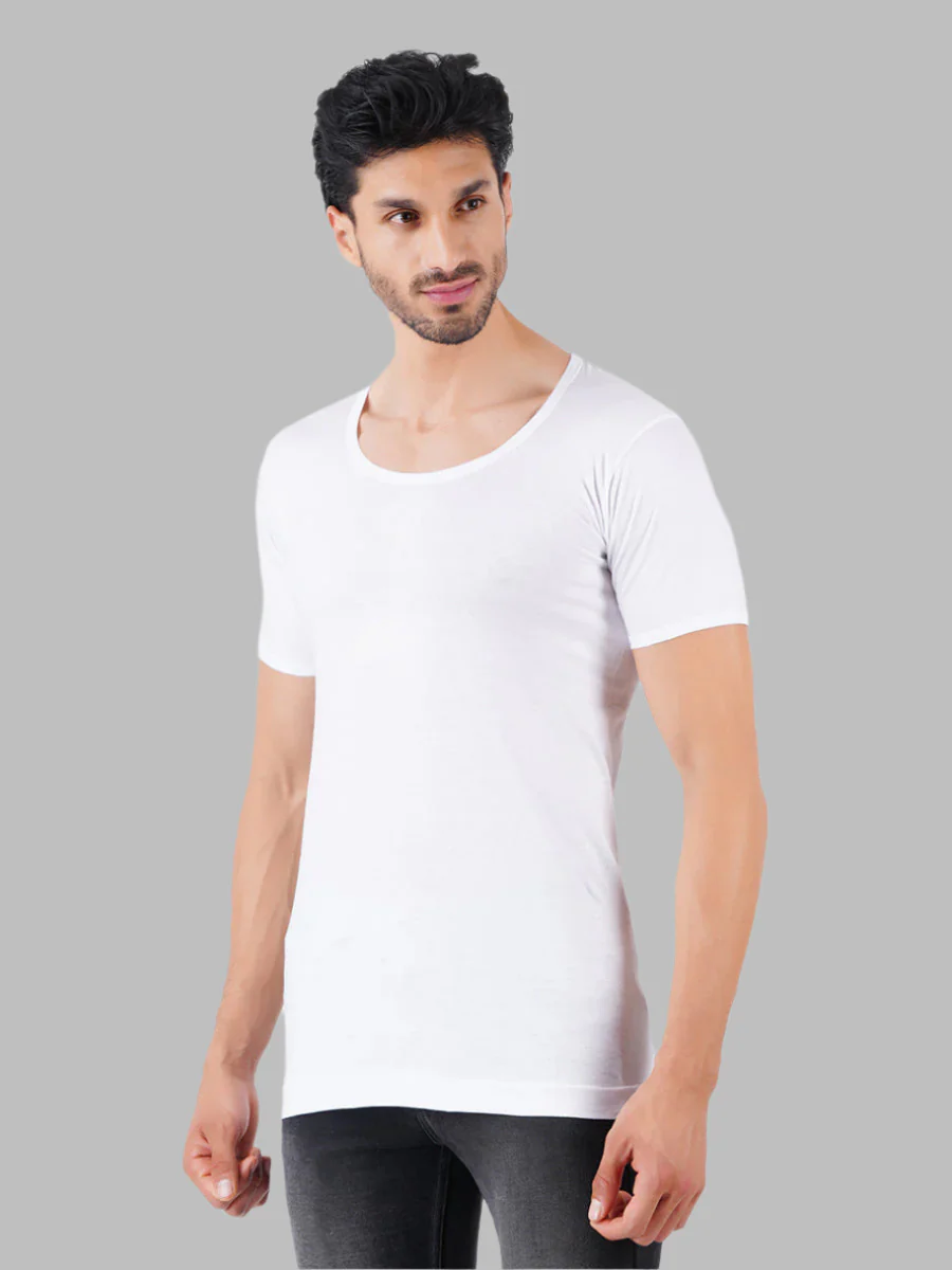 100% Combed Cotton White Vest PlusSize RNS Sukra (Pack of 2) - Image 3