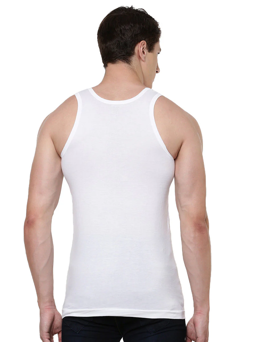 100 % Combed Cotton White Vest RN Plus Size Rise Up - Image 3