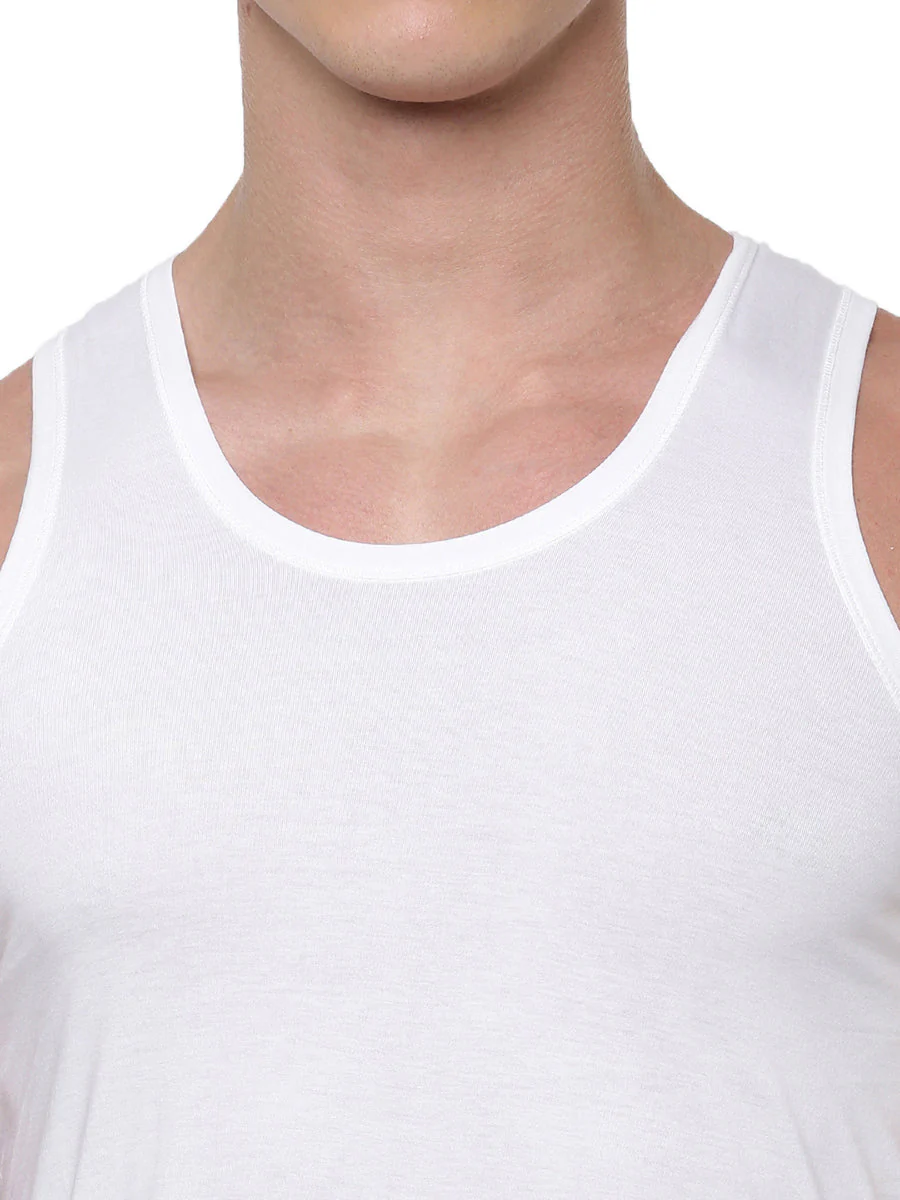 100 % Combed Cotton White Vest RN Plus Size Rise Up - Image 5