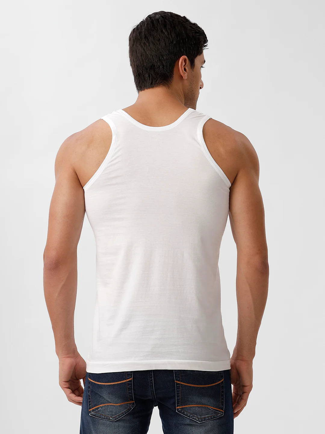 100% Combed Cotton White Vest RN Sukra (Pack of 2) - Image 4