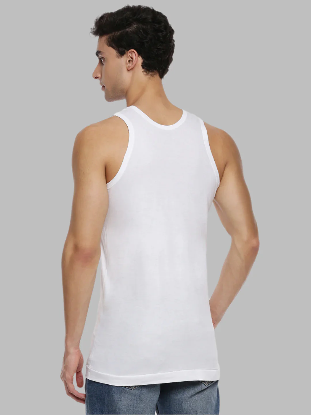 100% Combed Cotton White Vest RN Sukra Value Pack (Pack of 4) - Image 3