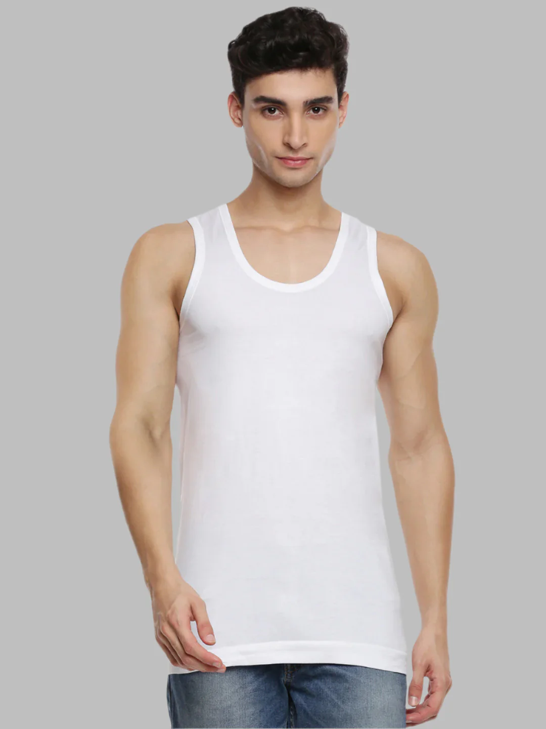 100% Combed Cotton White Vest RN Sukra Value Pack (Pack of 4) - Image 4