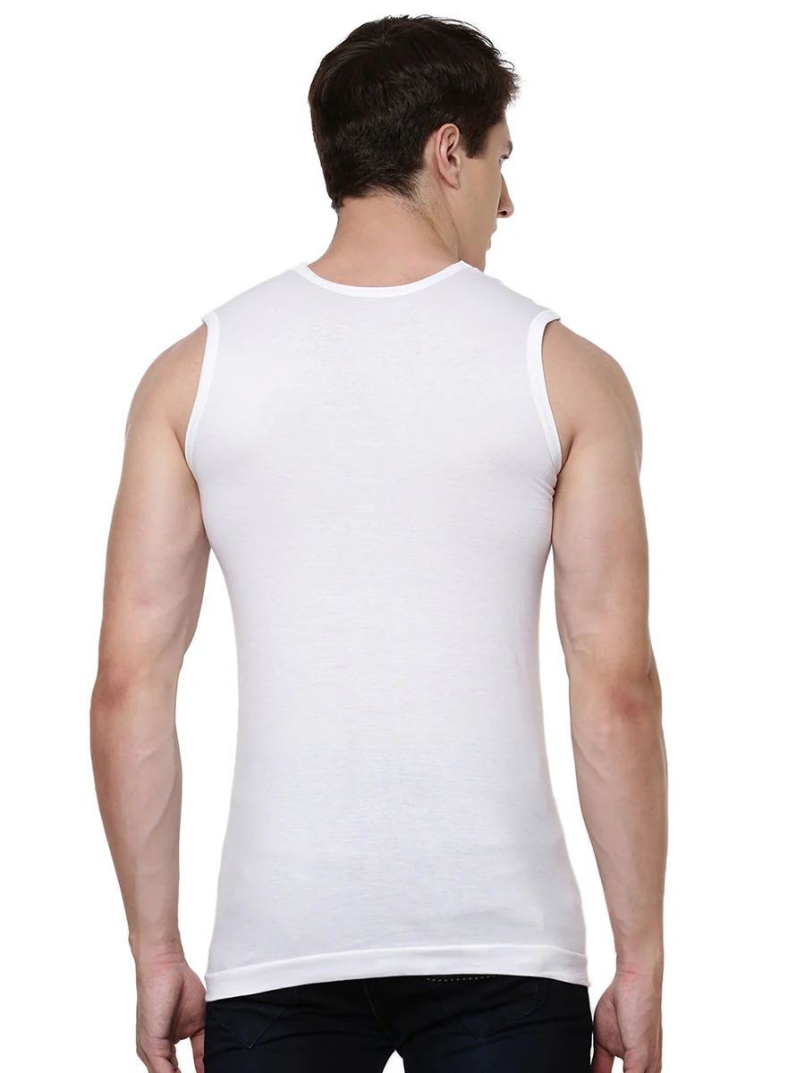 100 % Combed Cotton White Vest RNBS Rise Up (Pack of 2) - Image 3
