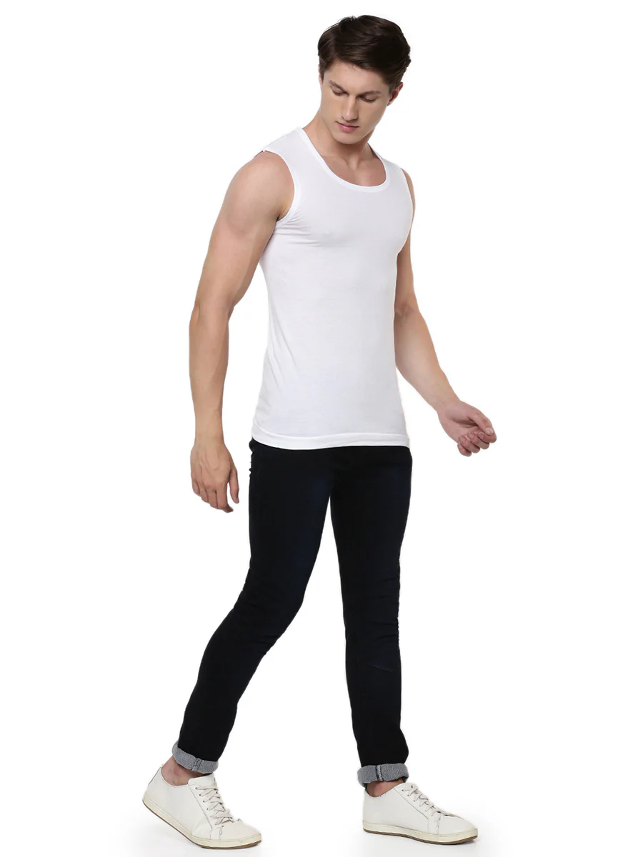 100 % Combed Cotton White Vest RNBS Rise Up (Pack of 2) - Image 4
