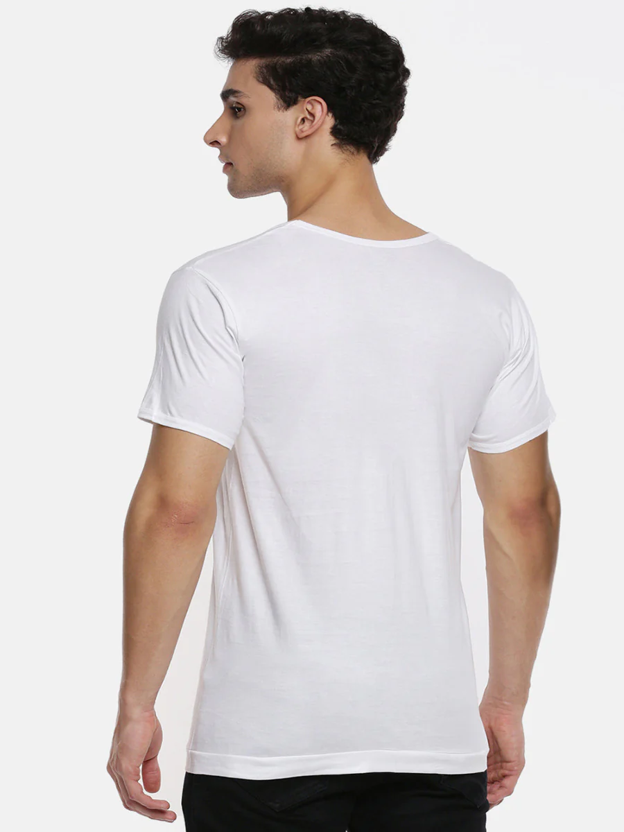 100% Combed Cotton White Vest RNS Acoste (Pack of 2) - Image 3