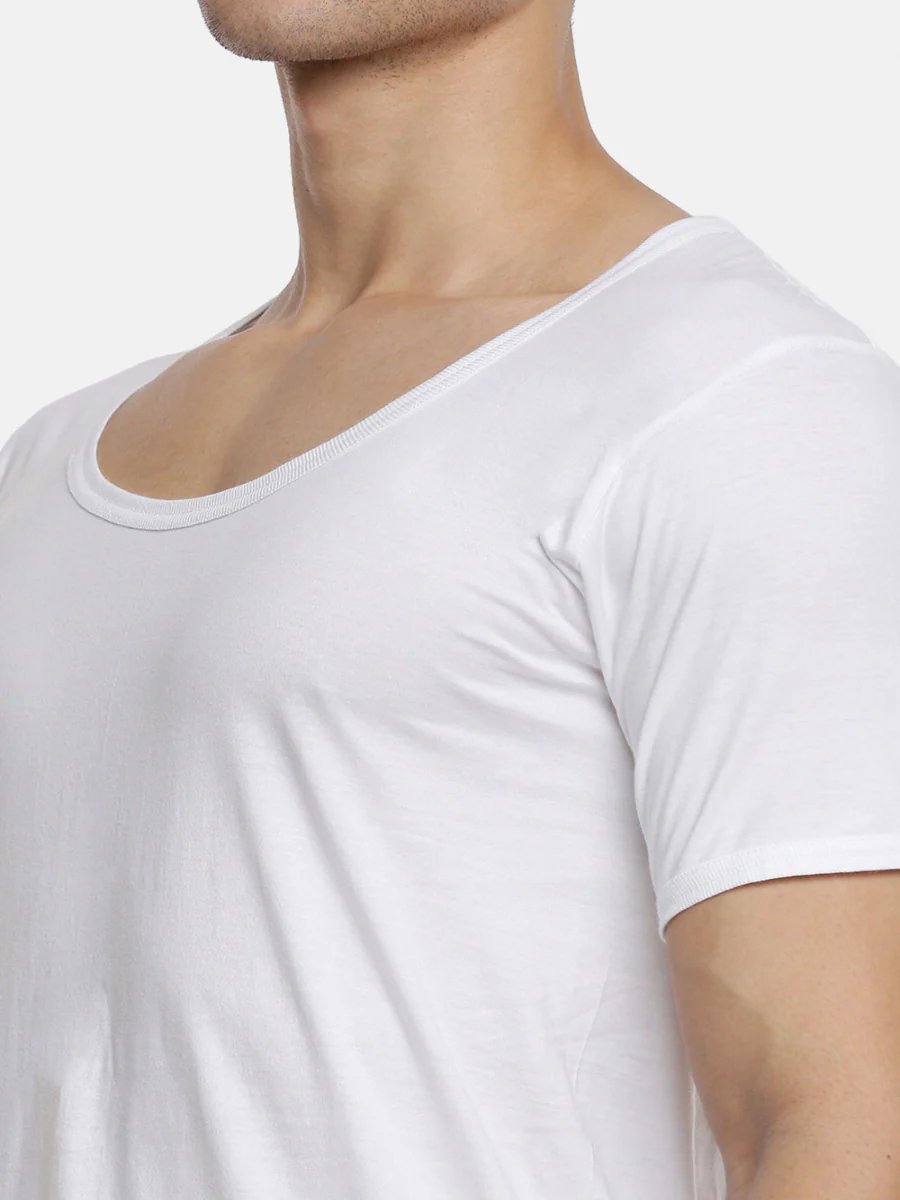 100% Combed Cotton White Vest RNS Acoste (Pack of 2) - Image 4