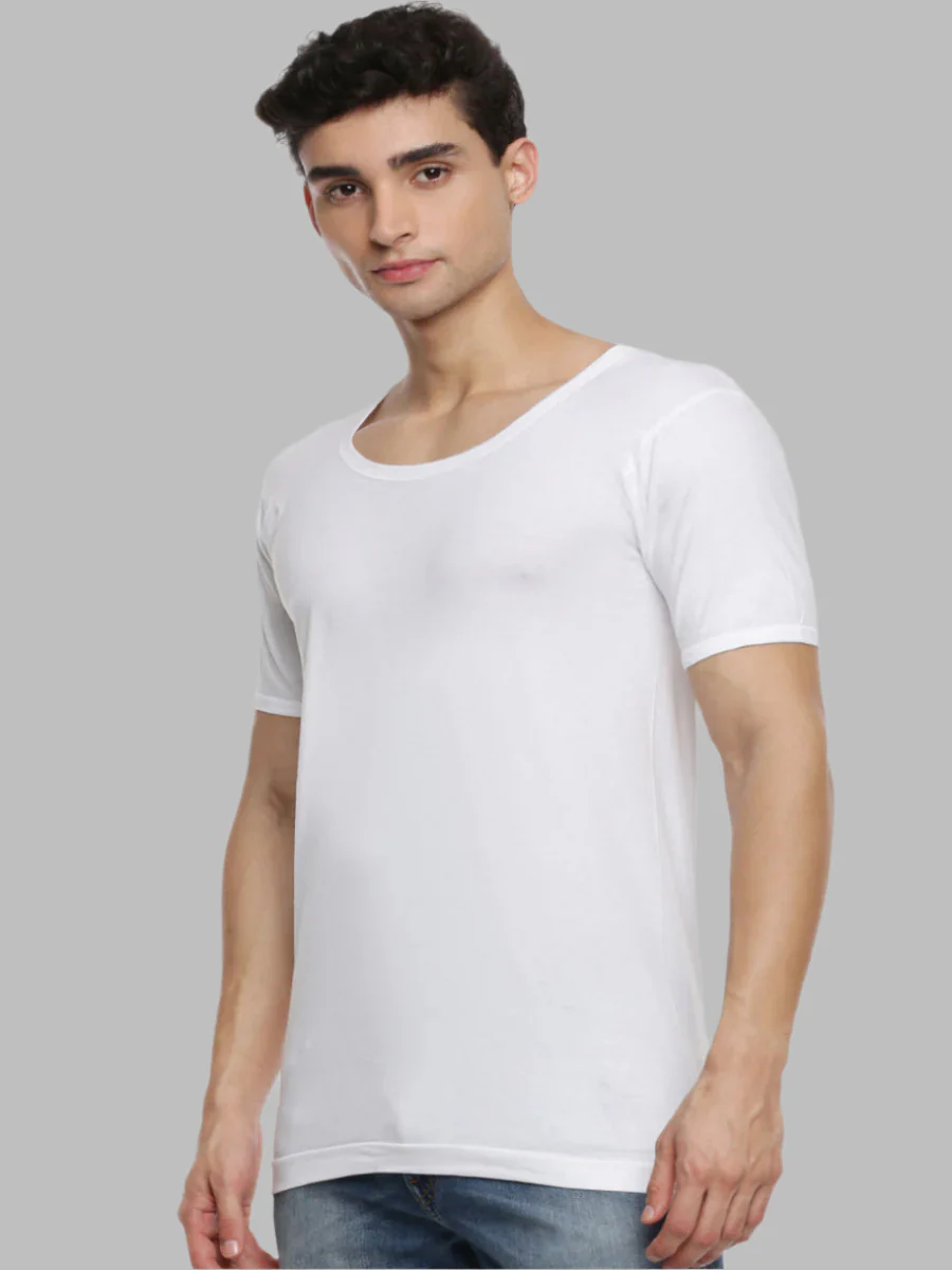 100 % Combed Cotton White Vest RNS Romex (Pack of 2) - Image 2