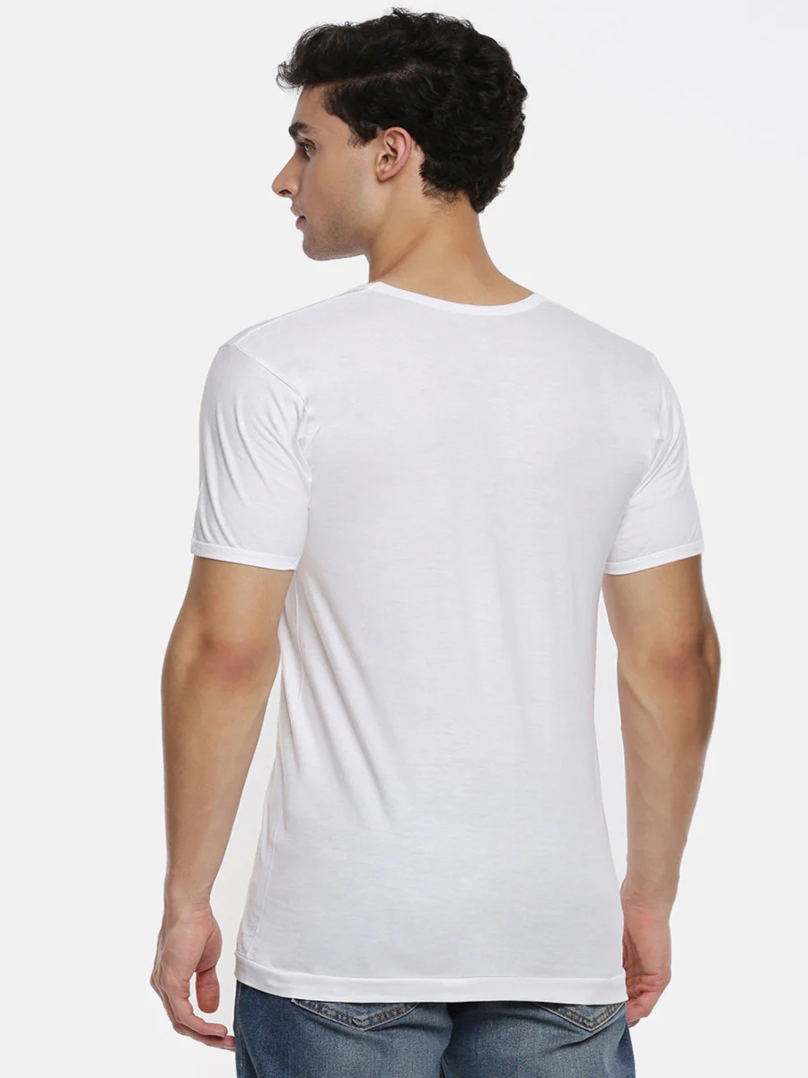 100 % Combed Cotton White Vest RNS Romex (Pack of 2) - Image 3