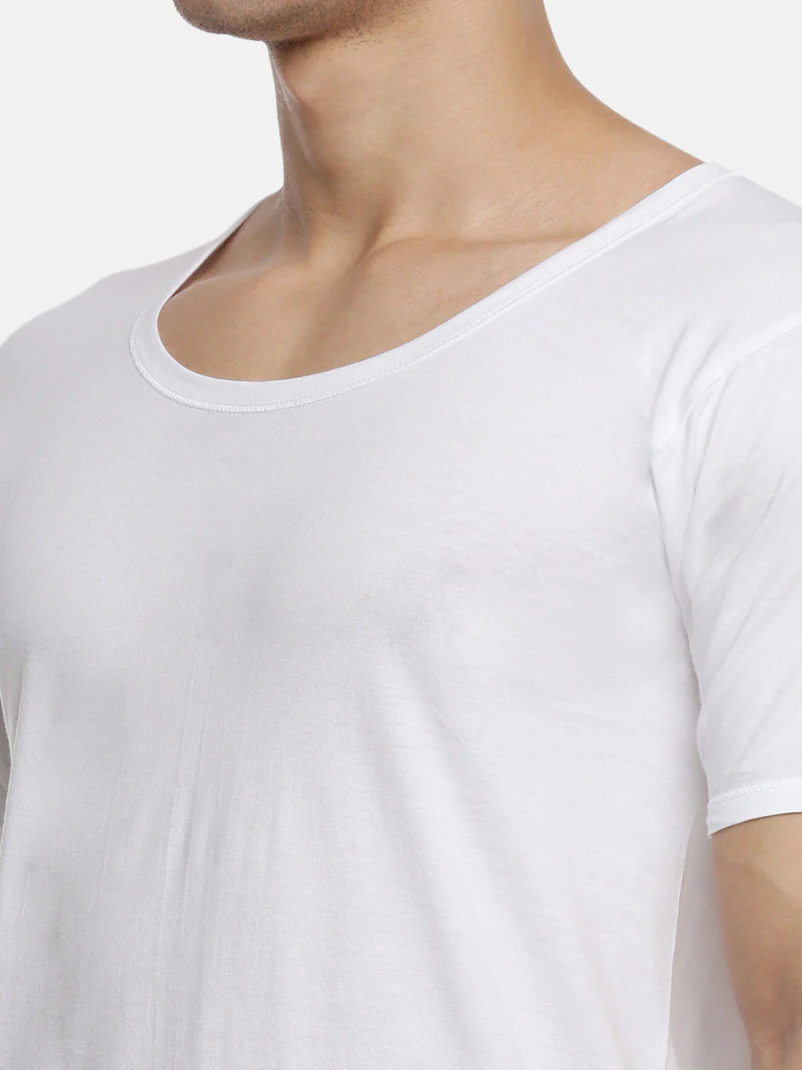 100 % Combed Cotton White Vest RNS Romex (Pack of 2) - Image 4