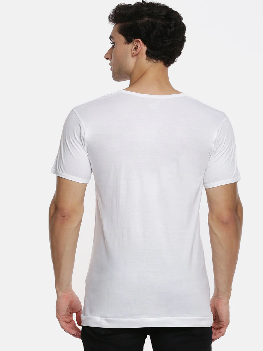100% Combed Cotton White Vest RNS Sukra (Pack of 2) - Image 3