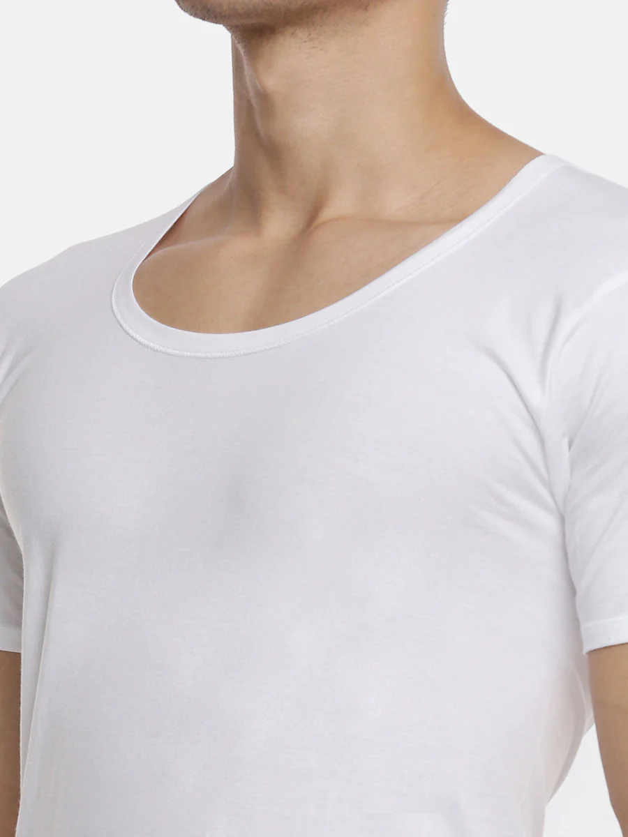 100% Combed Cotton White Vest RNS Sukra (Pack of 2) - Image 4