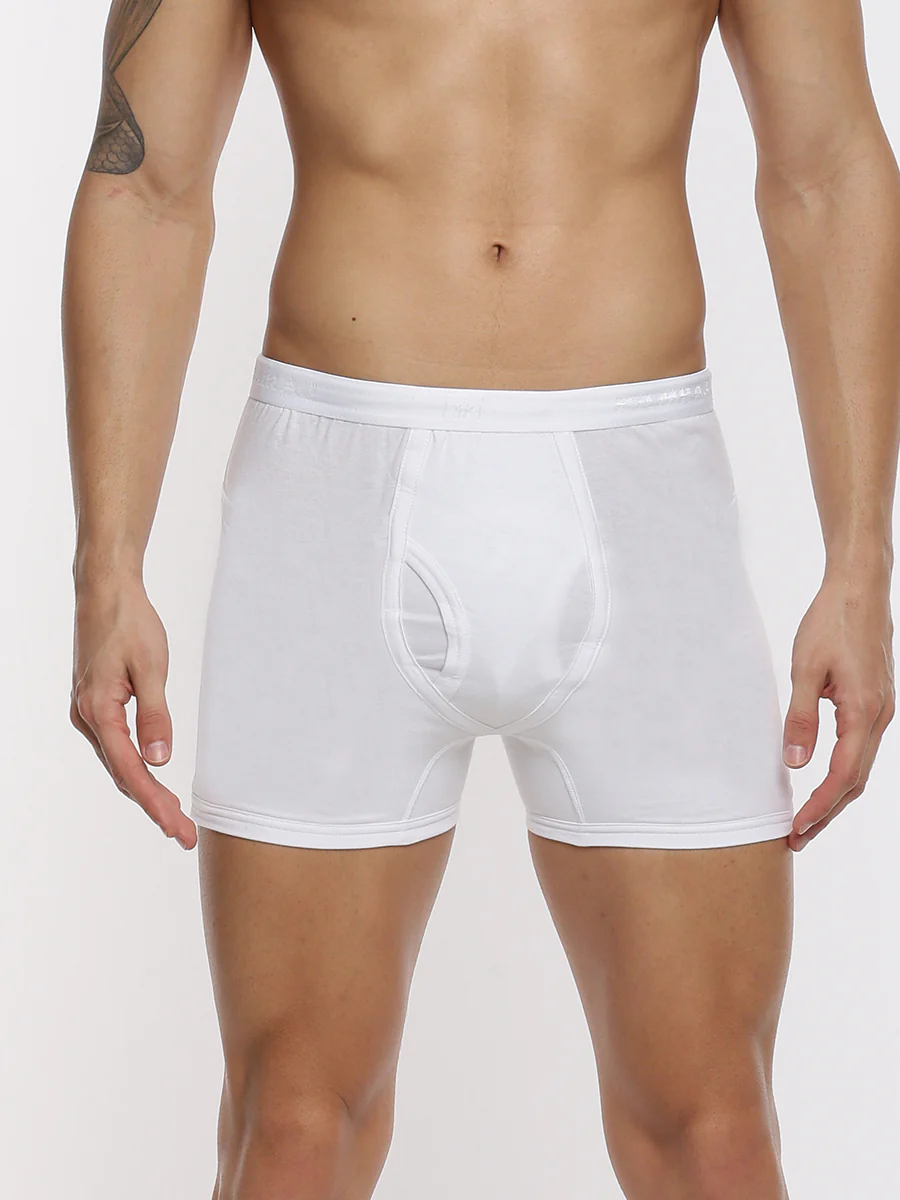 100% Combed Cotton White Without Pocket Trunk Imax Rib (Pack of 2)