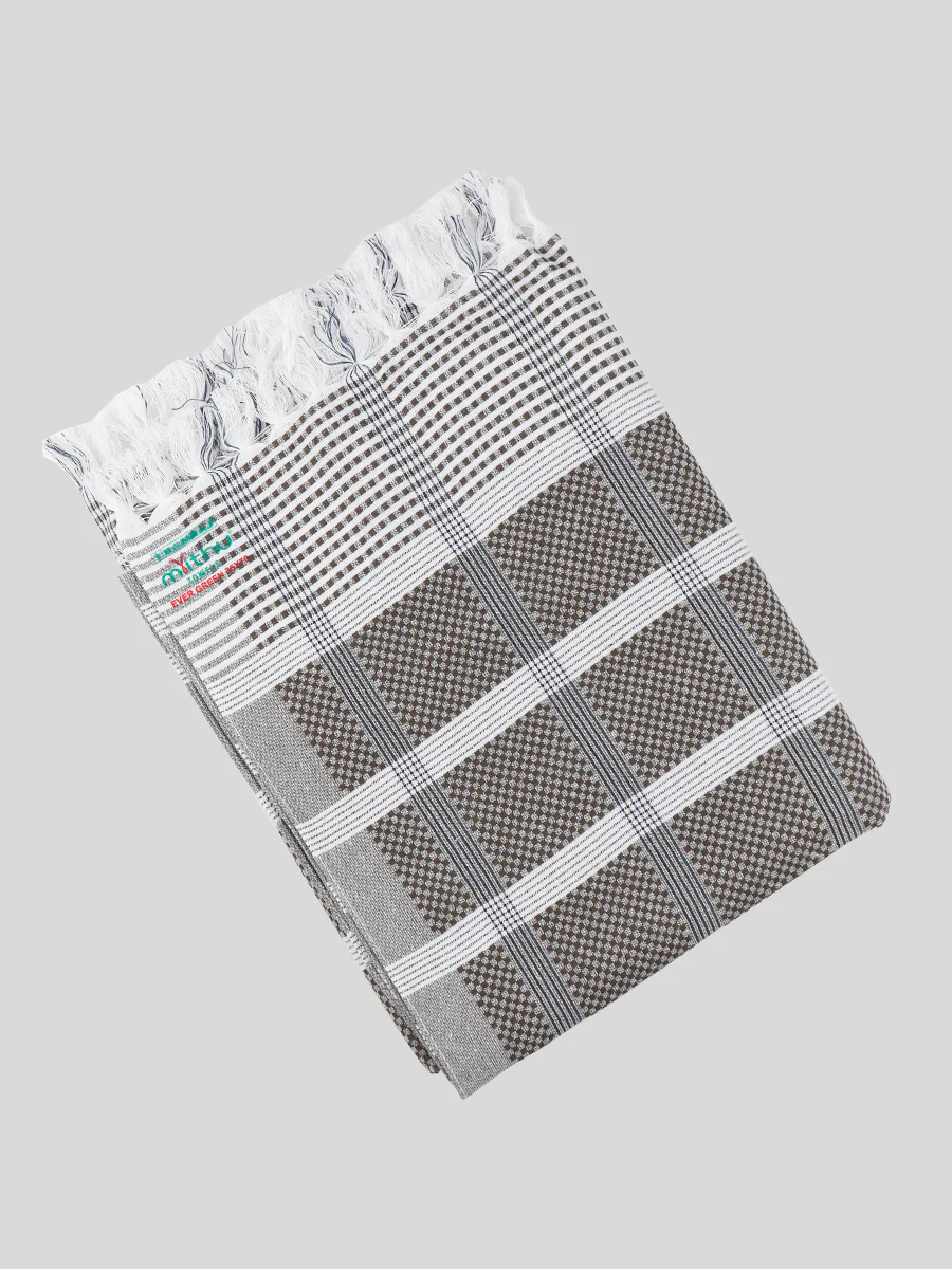 100% Cotton Assorted Colour Checked Bath Towel Evergreen SPL (Pack of 2) - Image 10