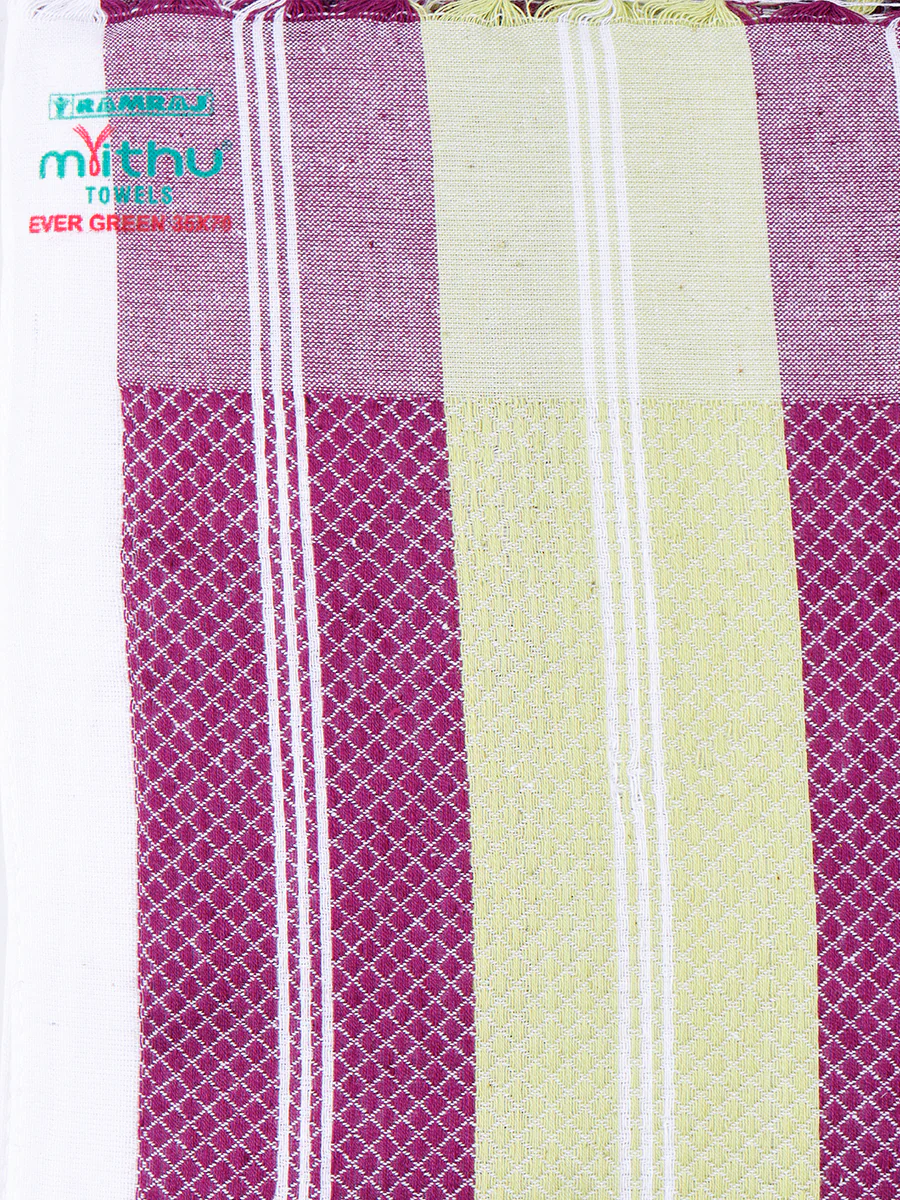 100% Cotton Assorted Colour Checked Bath Towel Evergreen SPL (Pack of 2) - Image 14