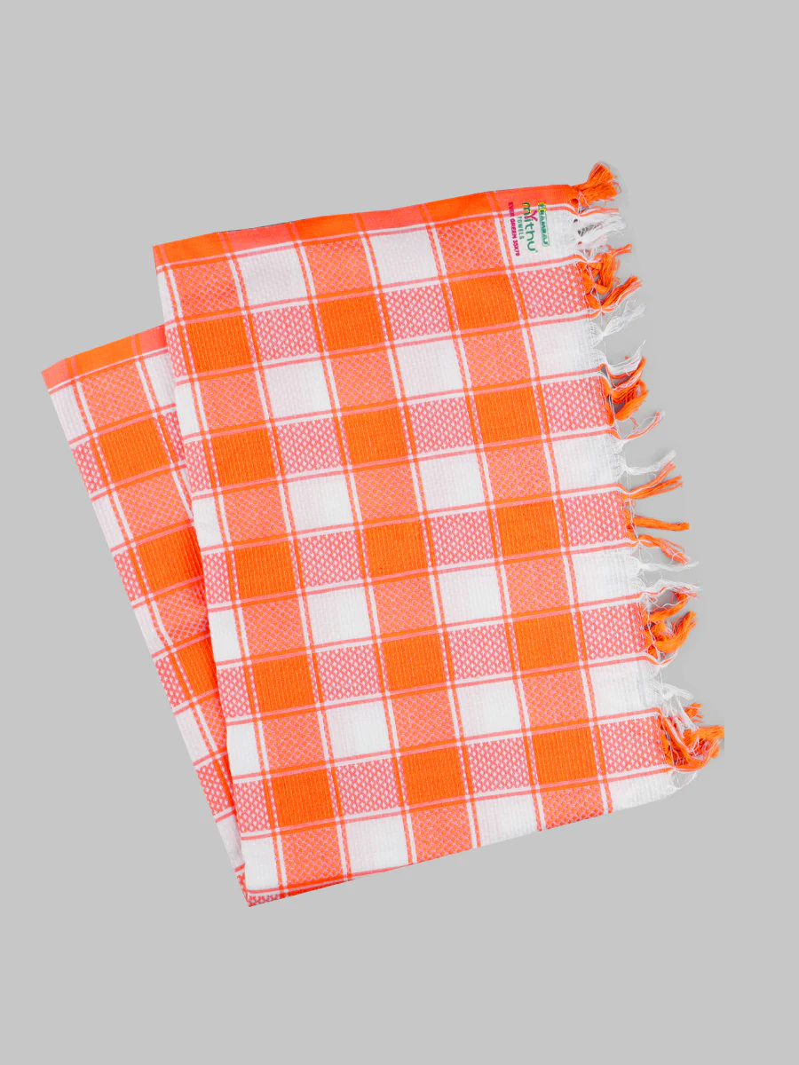 100% Cotton Assorted Colour Checked Bath Towel Evergreen SPL (Pack of 2) - Image 3
