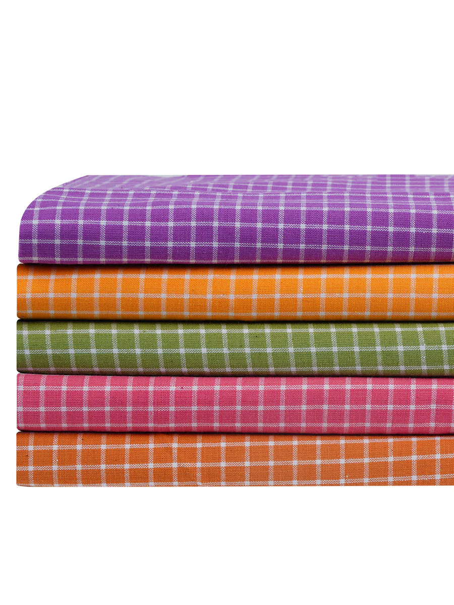 100% Cotton Assorted Colour Checked Bath Towel Hero (Pack of 2) - Image 9