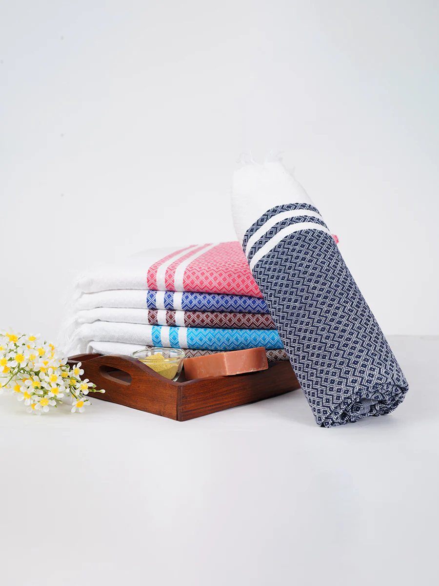 100% Cotton Bath Towel with Assorted Colour Diamond Plus