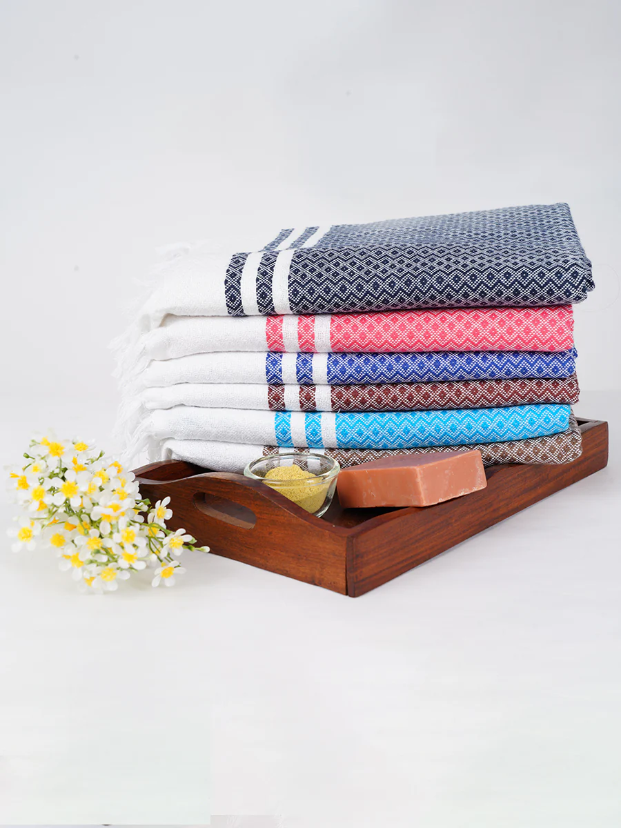 100% Cotton Bath Towel with Assorted Colour Diamond Plus Pack of 3
