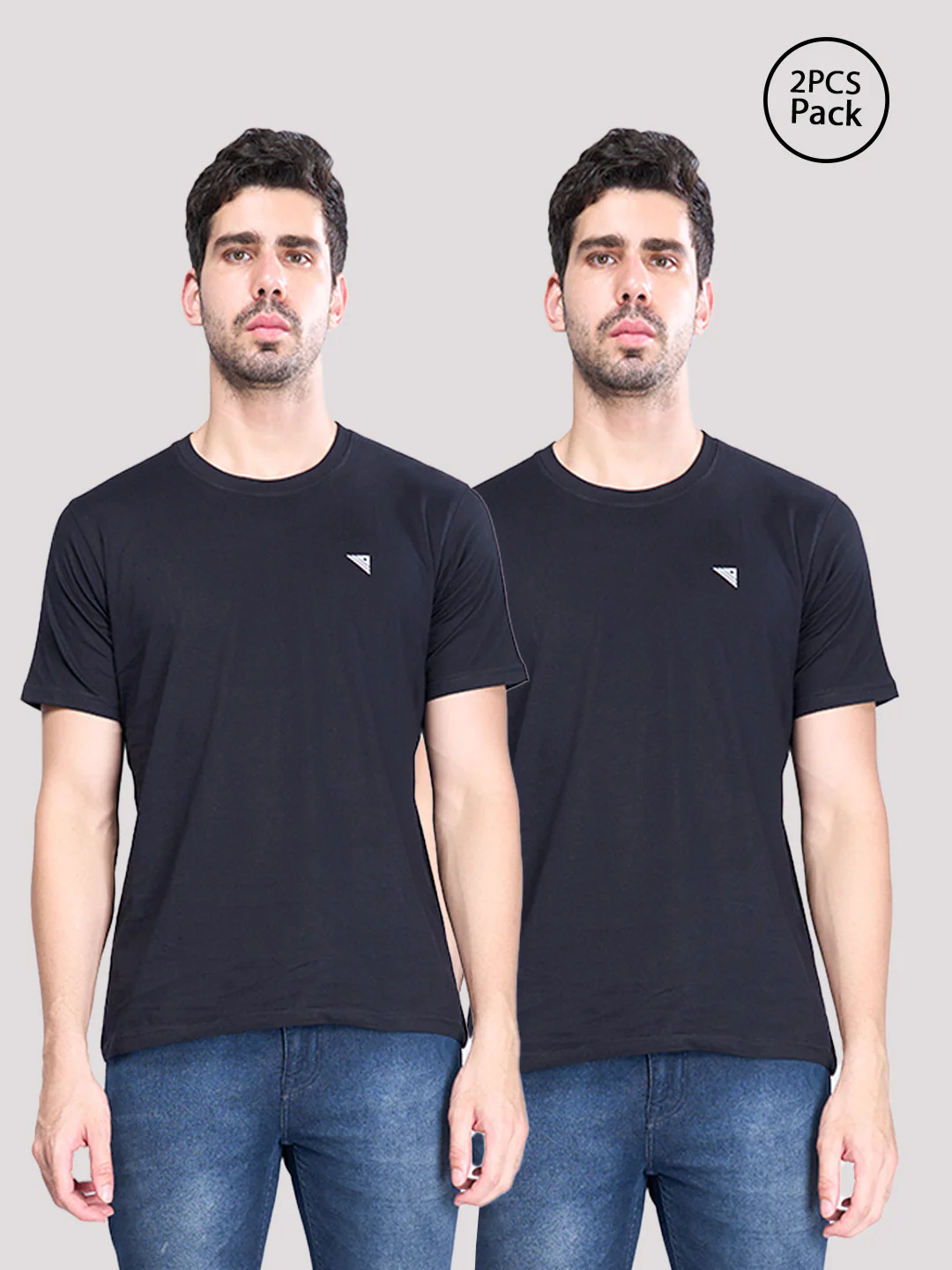 100% Cotton Black Expert Tee Pack of 2