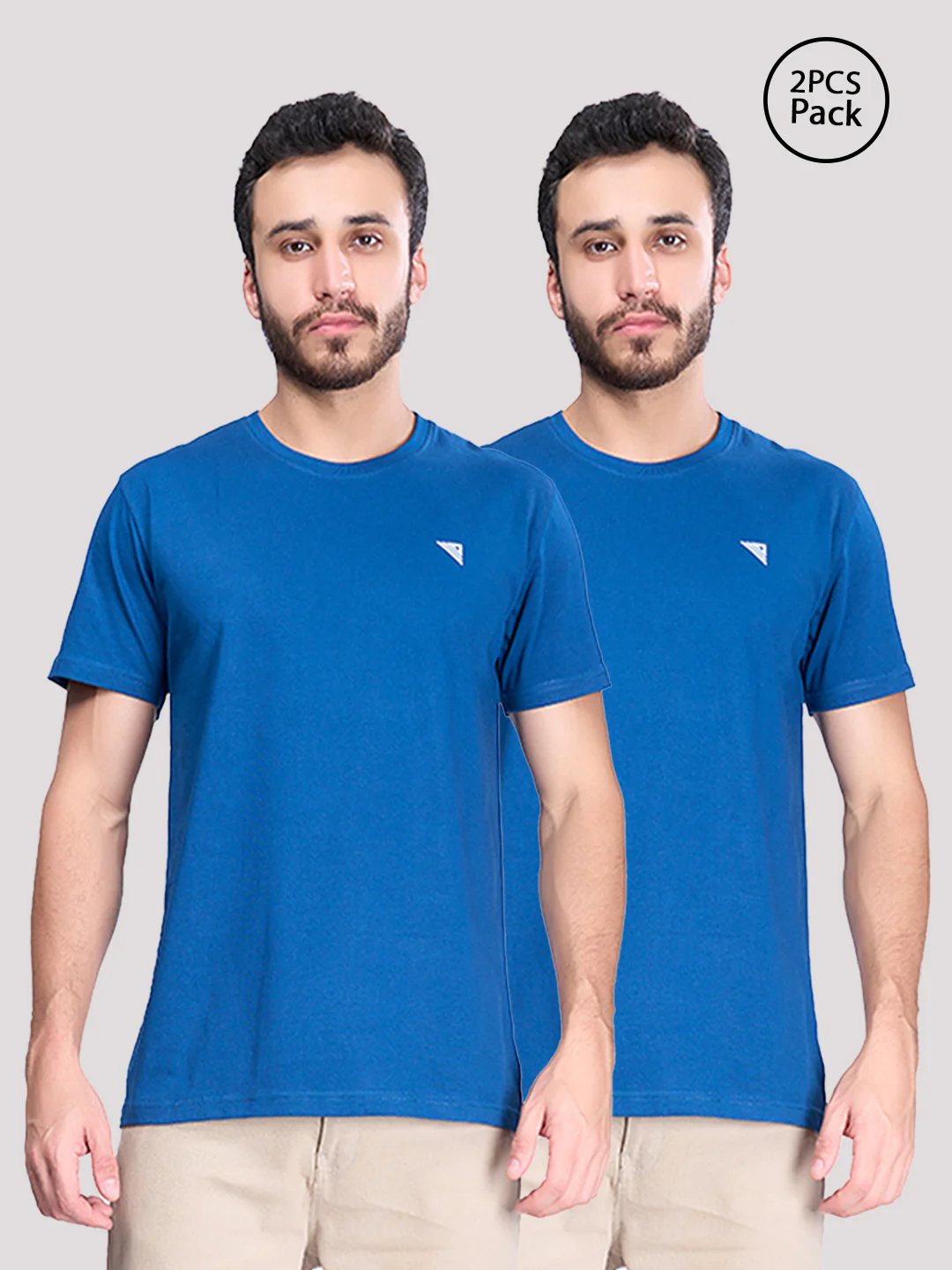 100% Cotton Blue Expert Tee Pack of 2