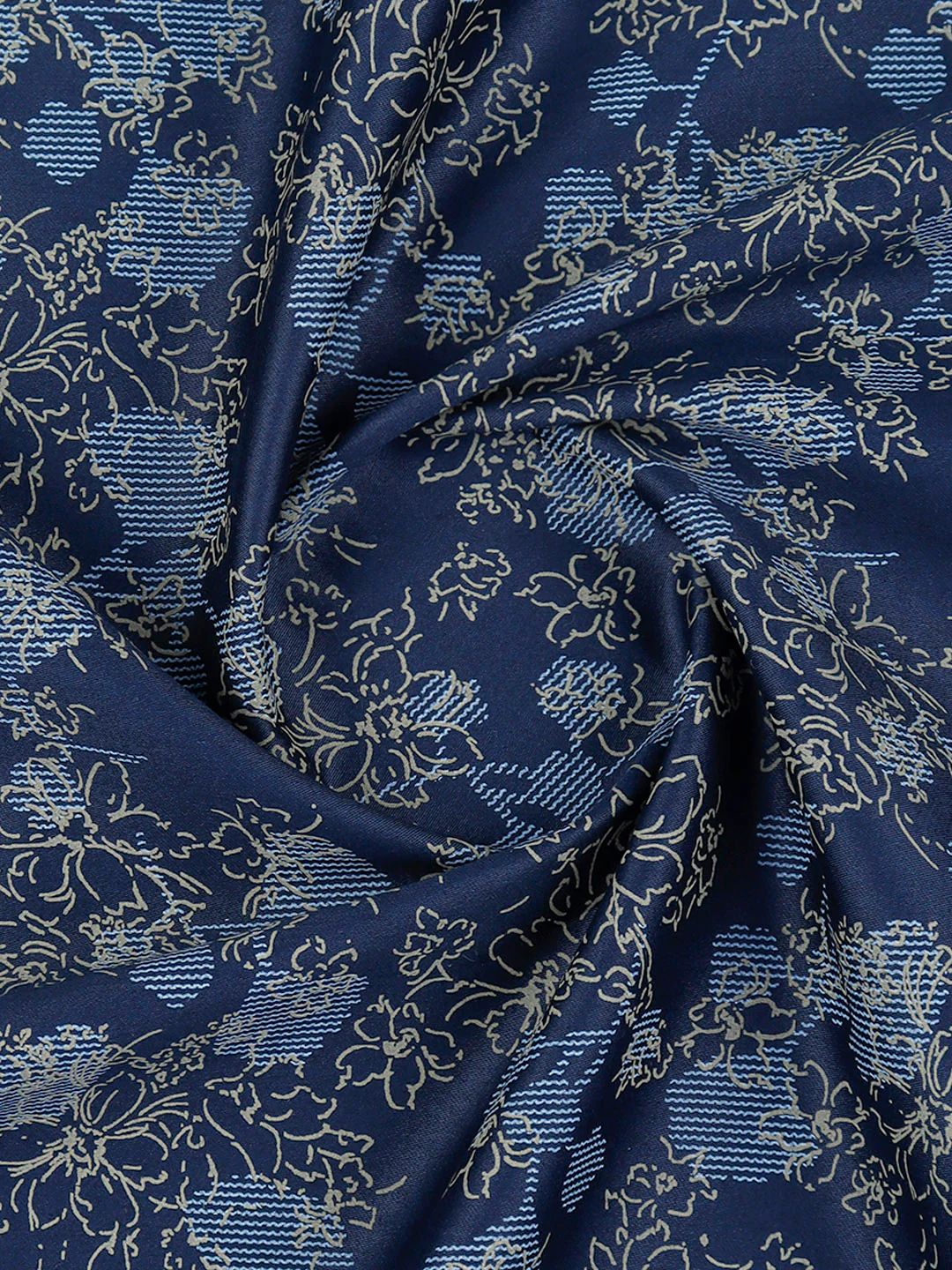 100% Cotton Blue Printed Shirt Fabric Oslo