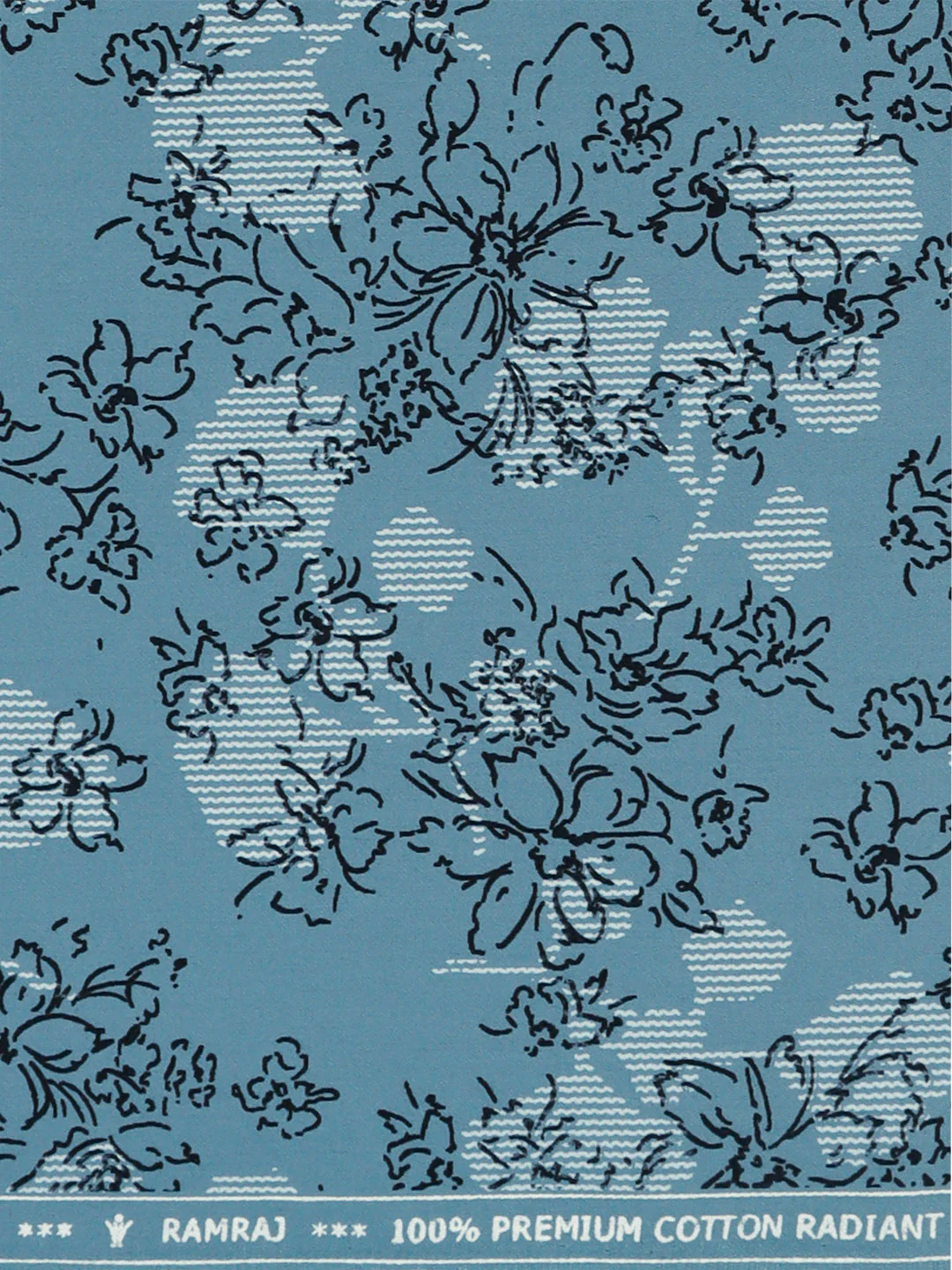100% Cotton Blue Printed Shirt Fabric Oslo - Image 2
