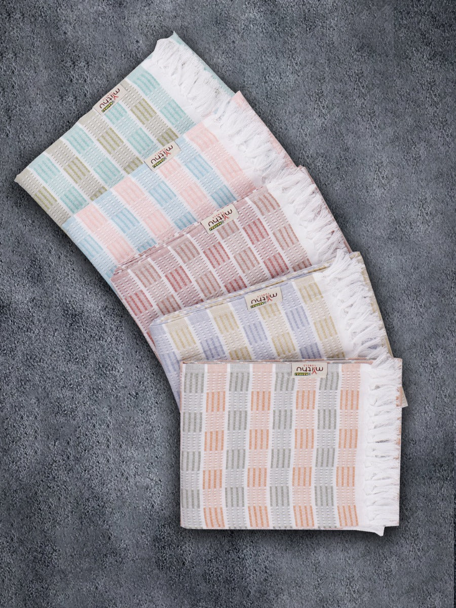 100% Cotton Checked Bath Towel Signature Pack of 3 1108 - Image 3
