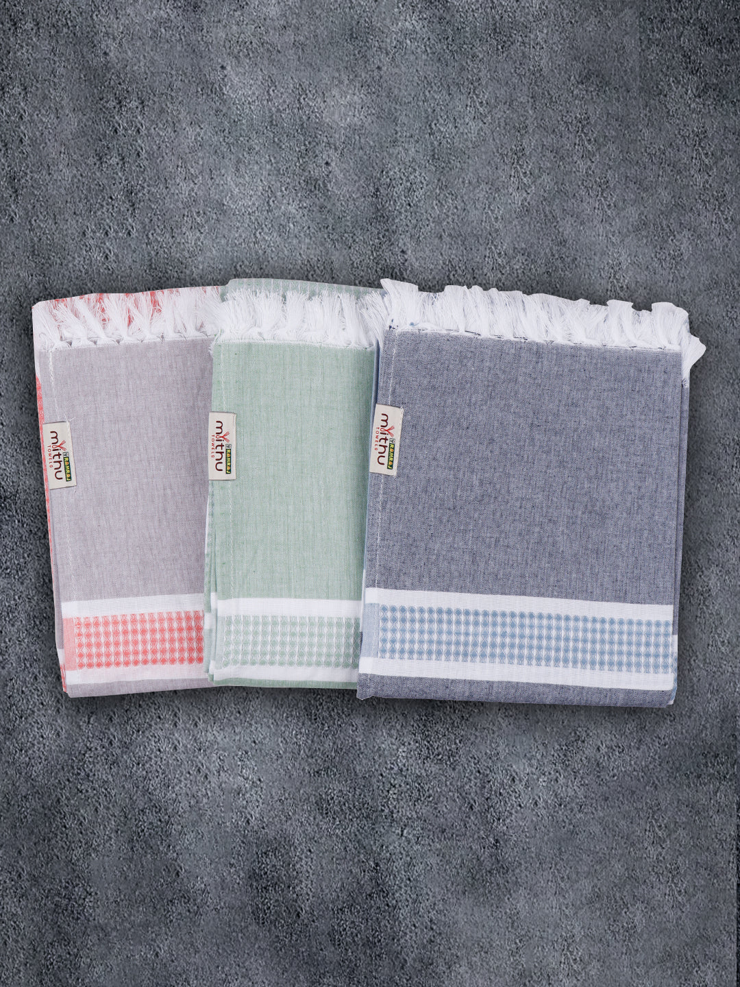 100% Cotton Checked Bath Towel Signature Pack of 2 1110 - Image 2