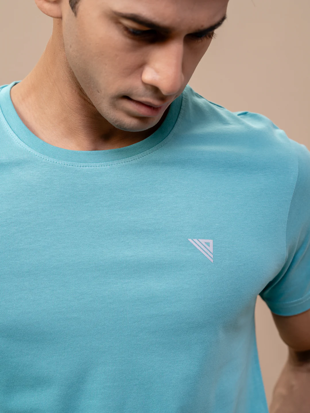 100% Cotton Crew Neck Tee Auqa - Image 3