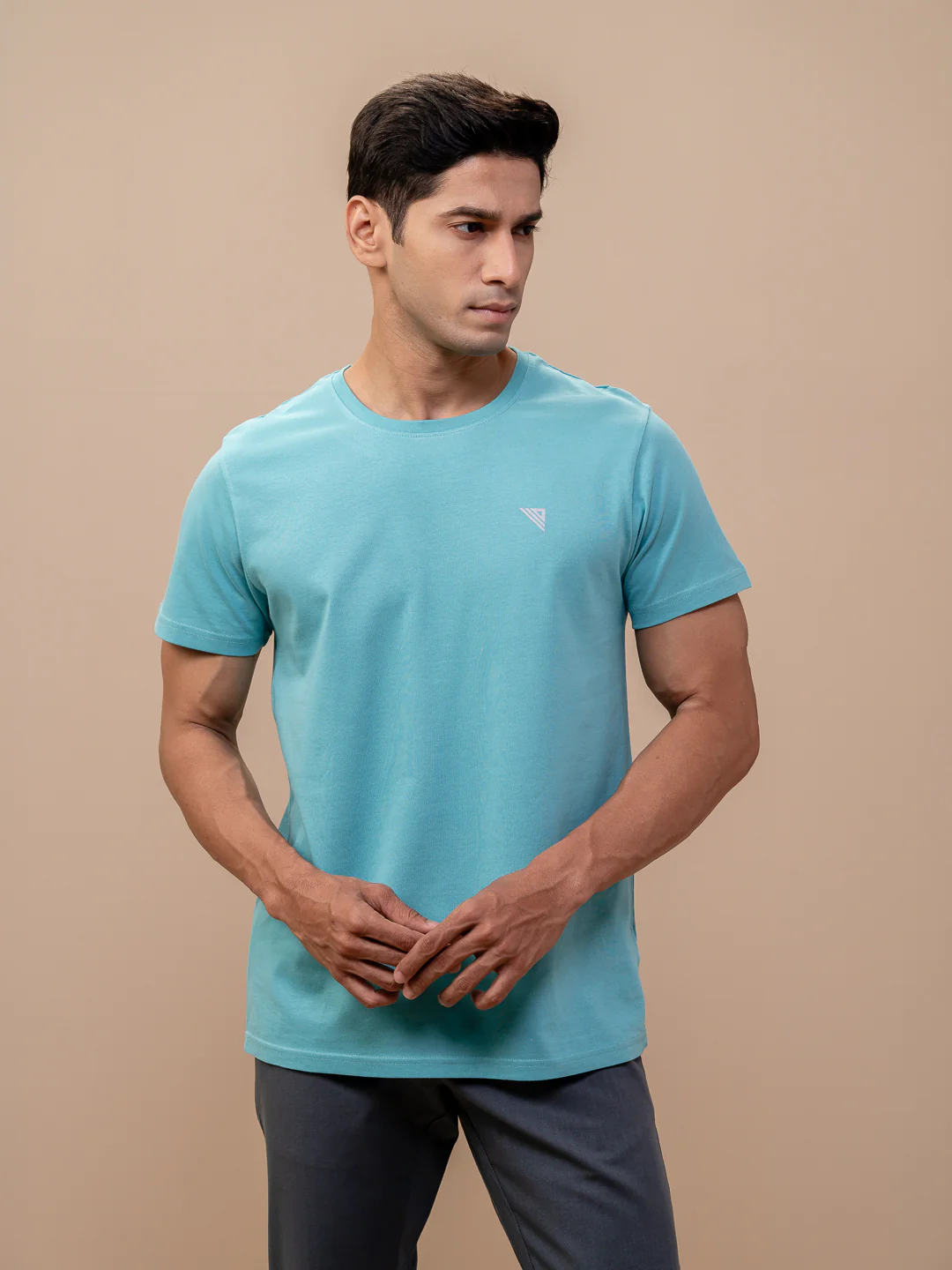 100% Cotton Crew Neck Tee Auqa - Image 6