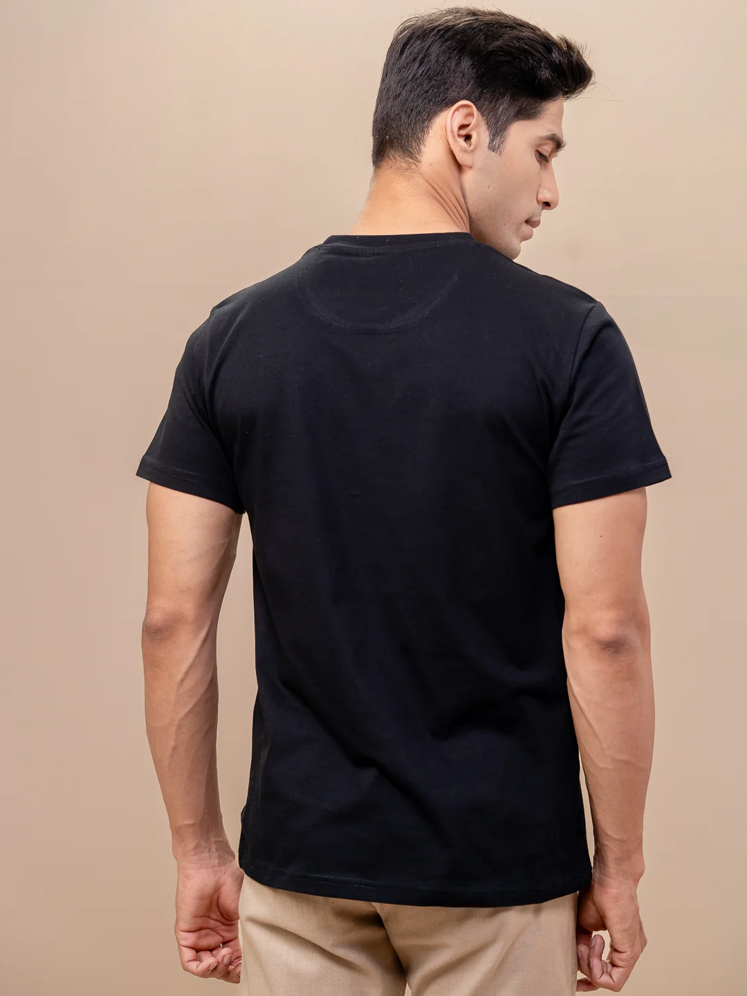 100% Cotton Crew Neck Tee Black - Image 3