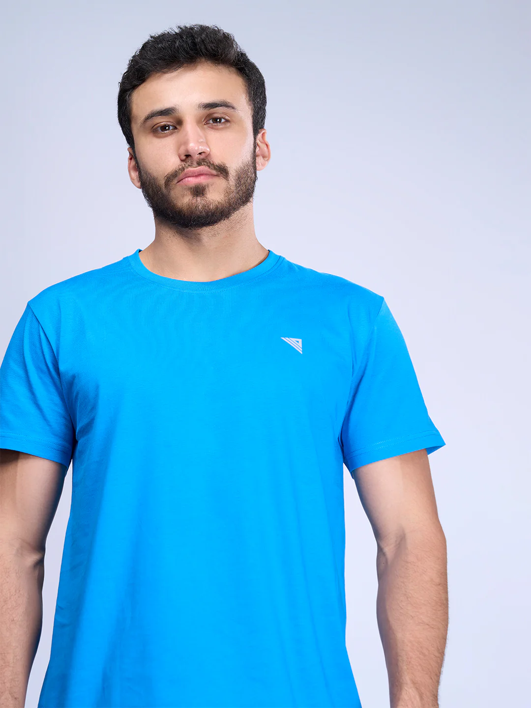 100% Cotton Crew Neck Tee Blue - Image 6