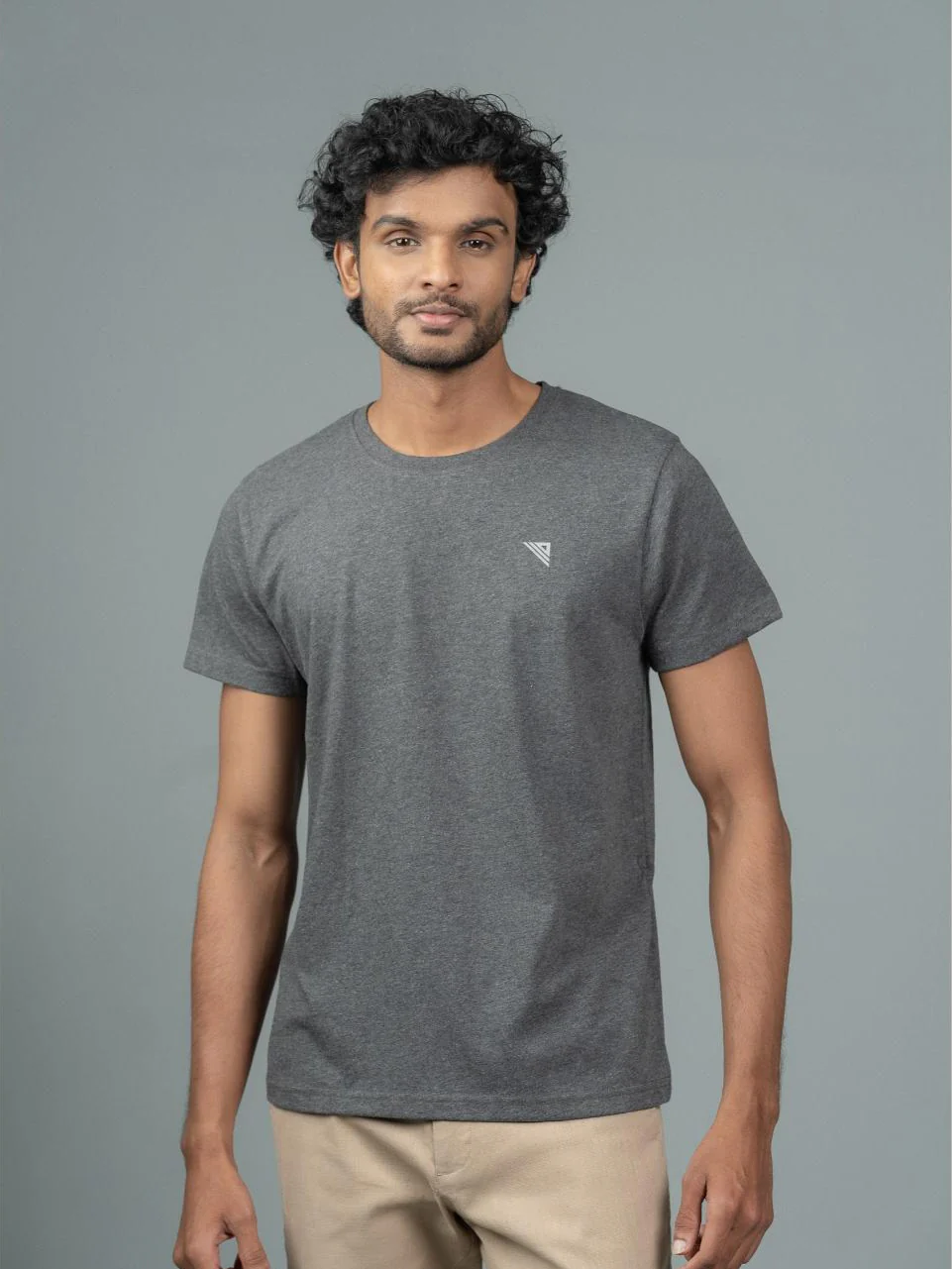 100% Cotton Crew Neck Tee Charcoal