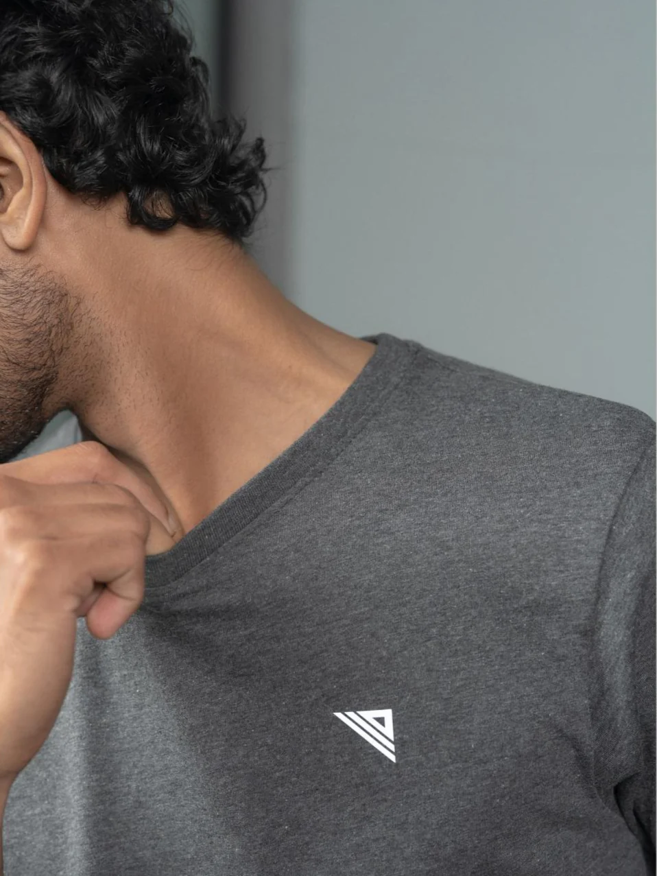 100% Cotton Crew Neck Tee Charcoal - Image 3