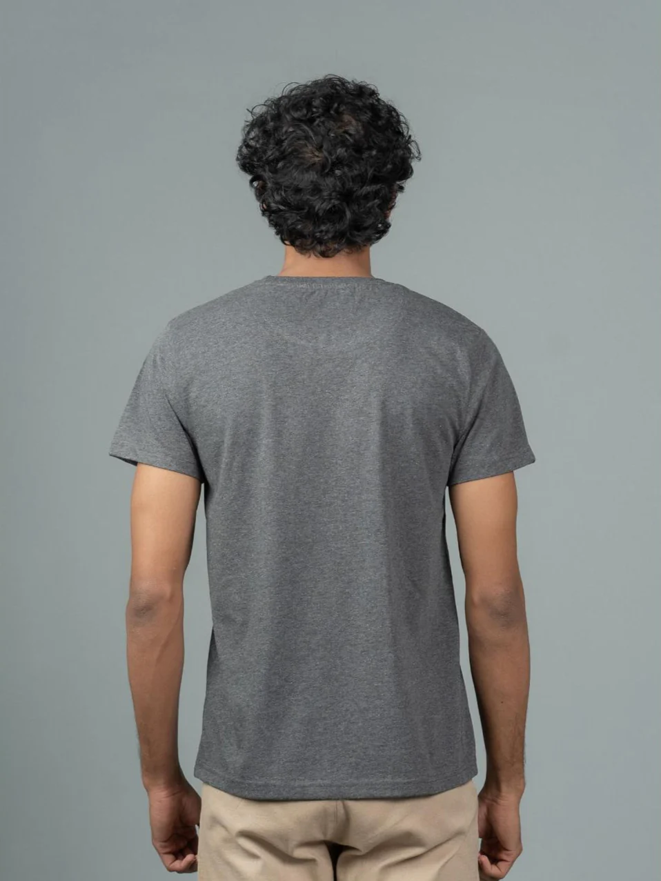 100% Cotton Crew Neck Tee Charcoal - Image 4