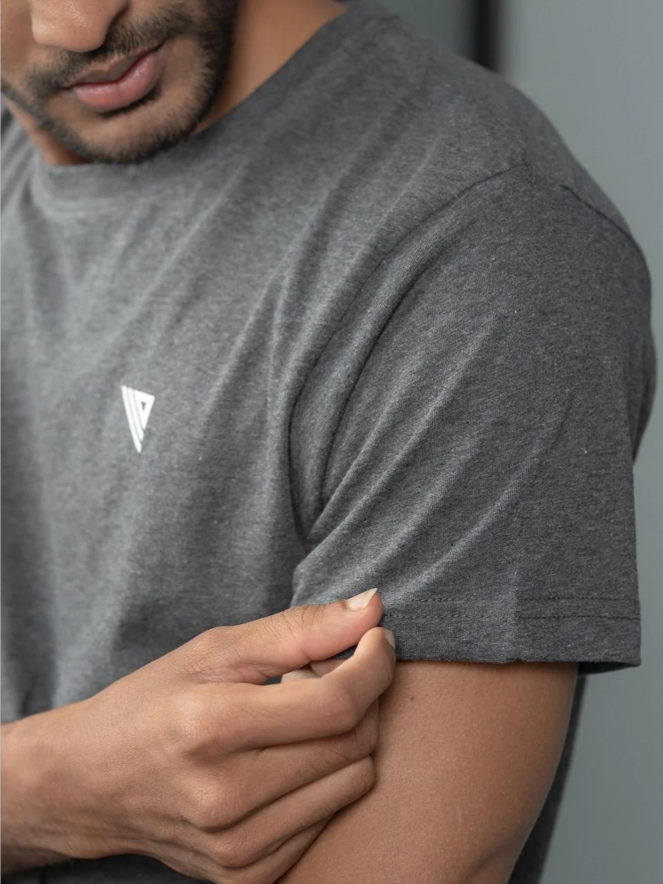 100% Cotton Crew Neck Tee Charcoal - Image 5
