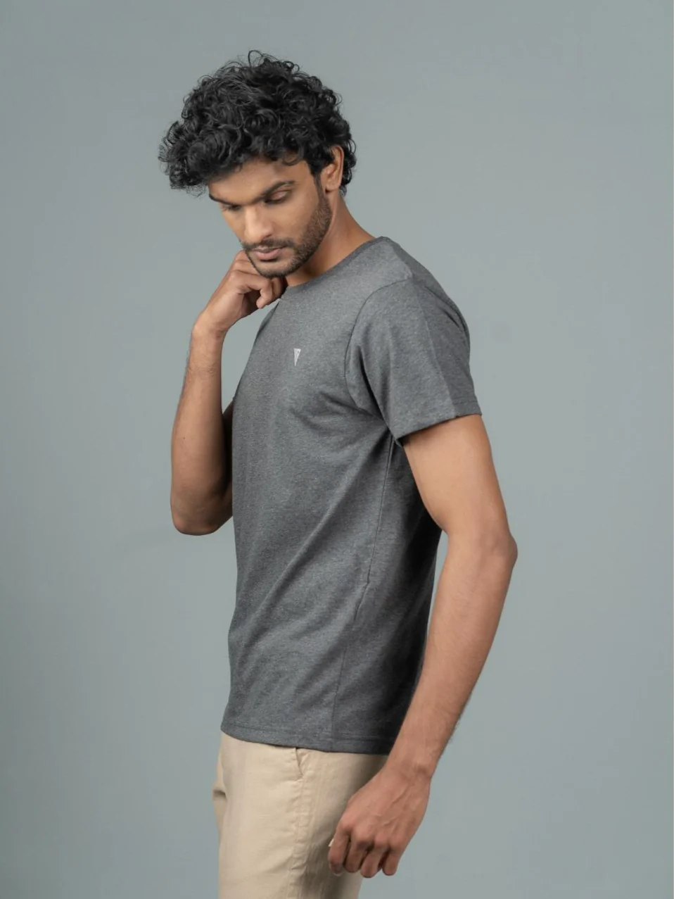 100% Cotton Crew Neck Tee Charcoal - Image 6