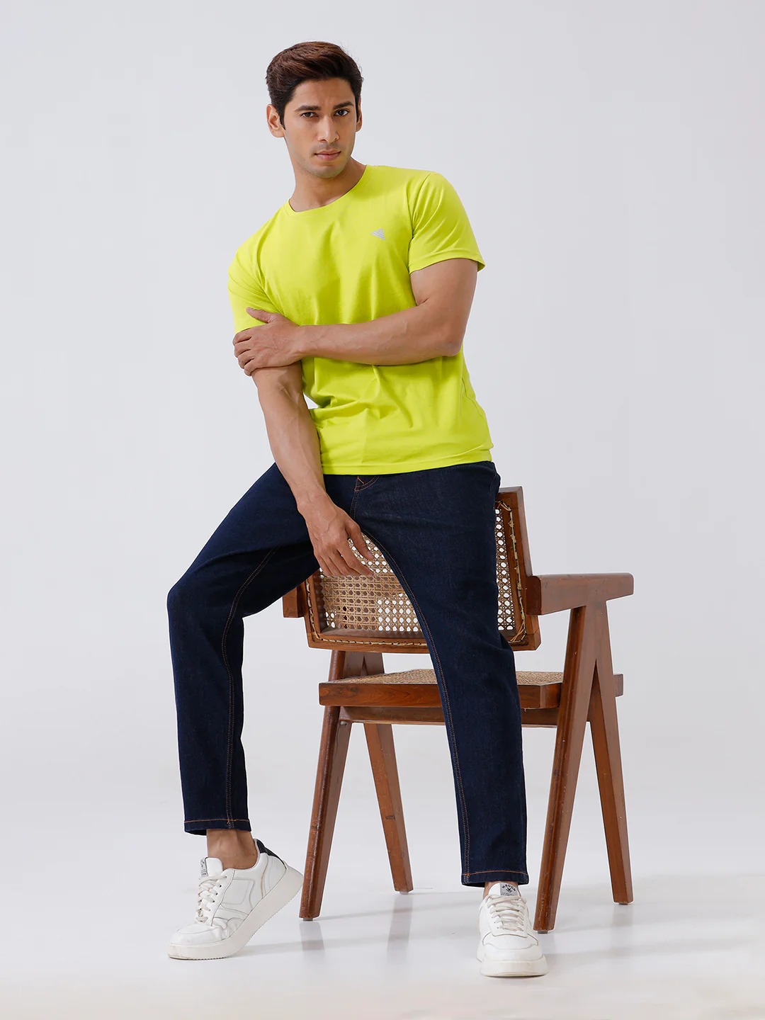 100% Cotton Crew Neck Tee Lime Green - Image 2
