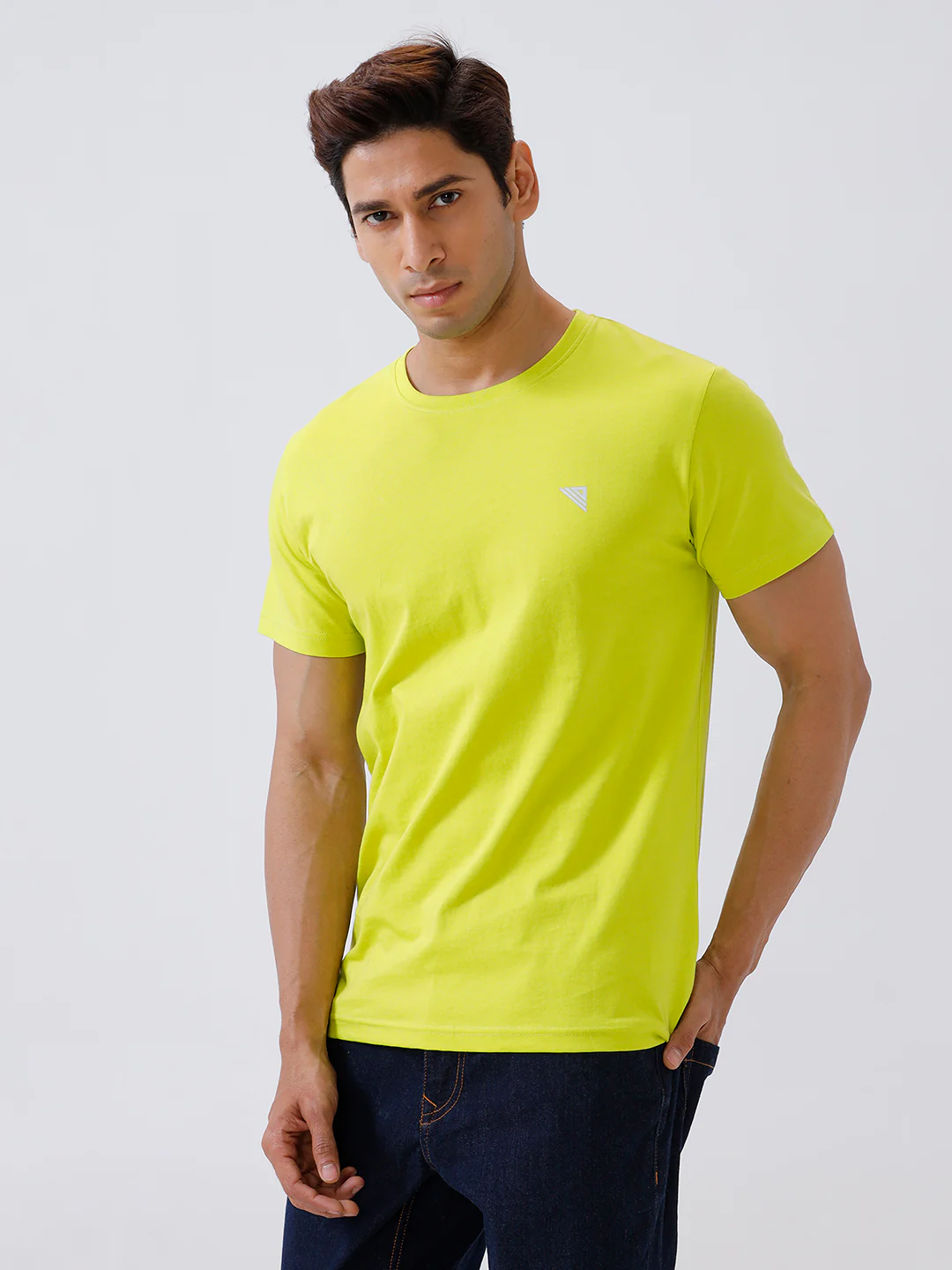 100% Cotton Crew Neck Tee Lime Green - Image 3